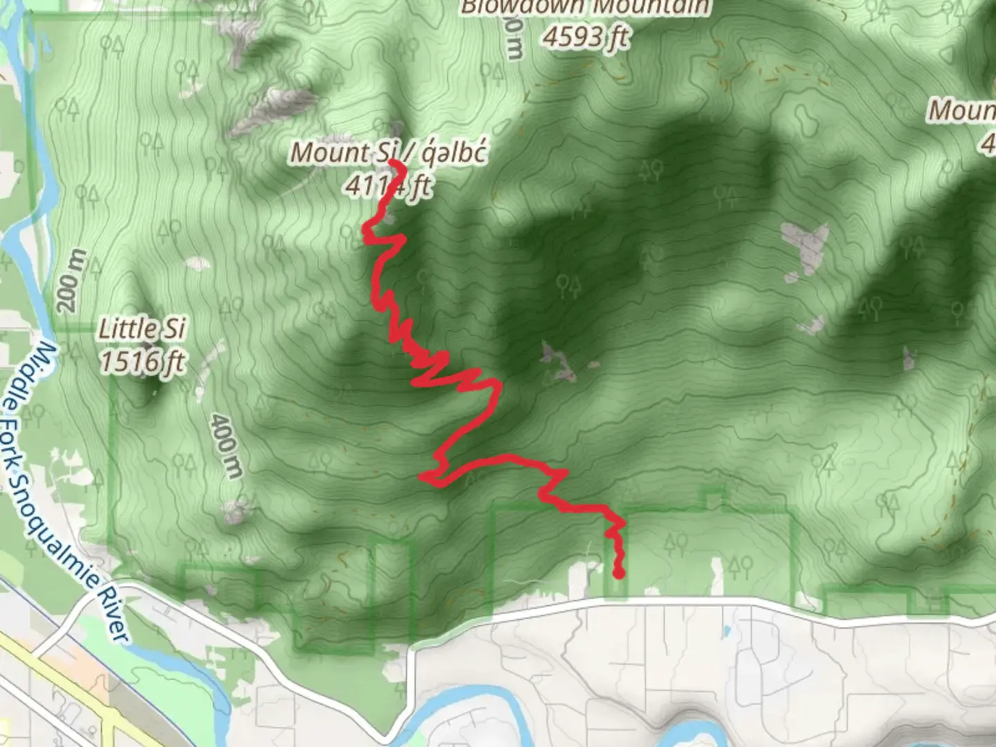 An image depicting the trail Mount Si Trail and its surrounding area.