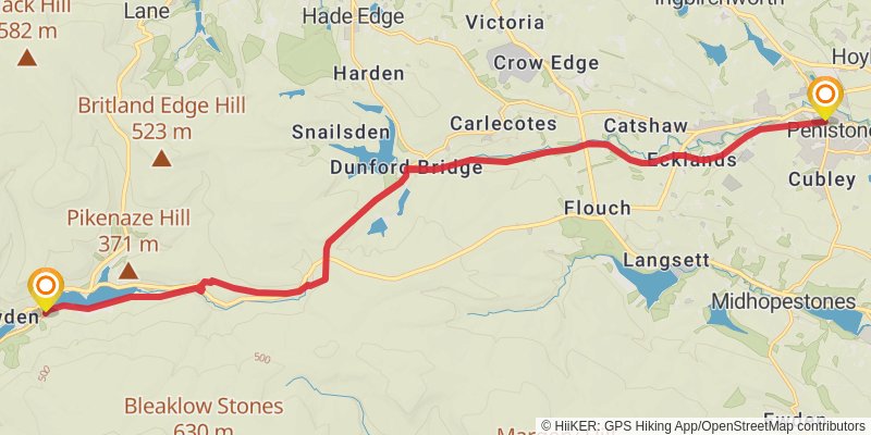 Trans Pennine Trail stage 10 Map
