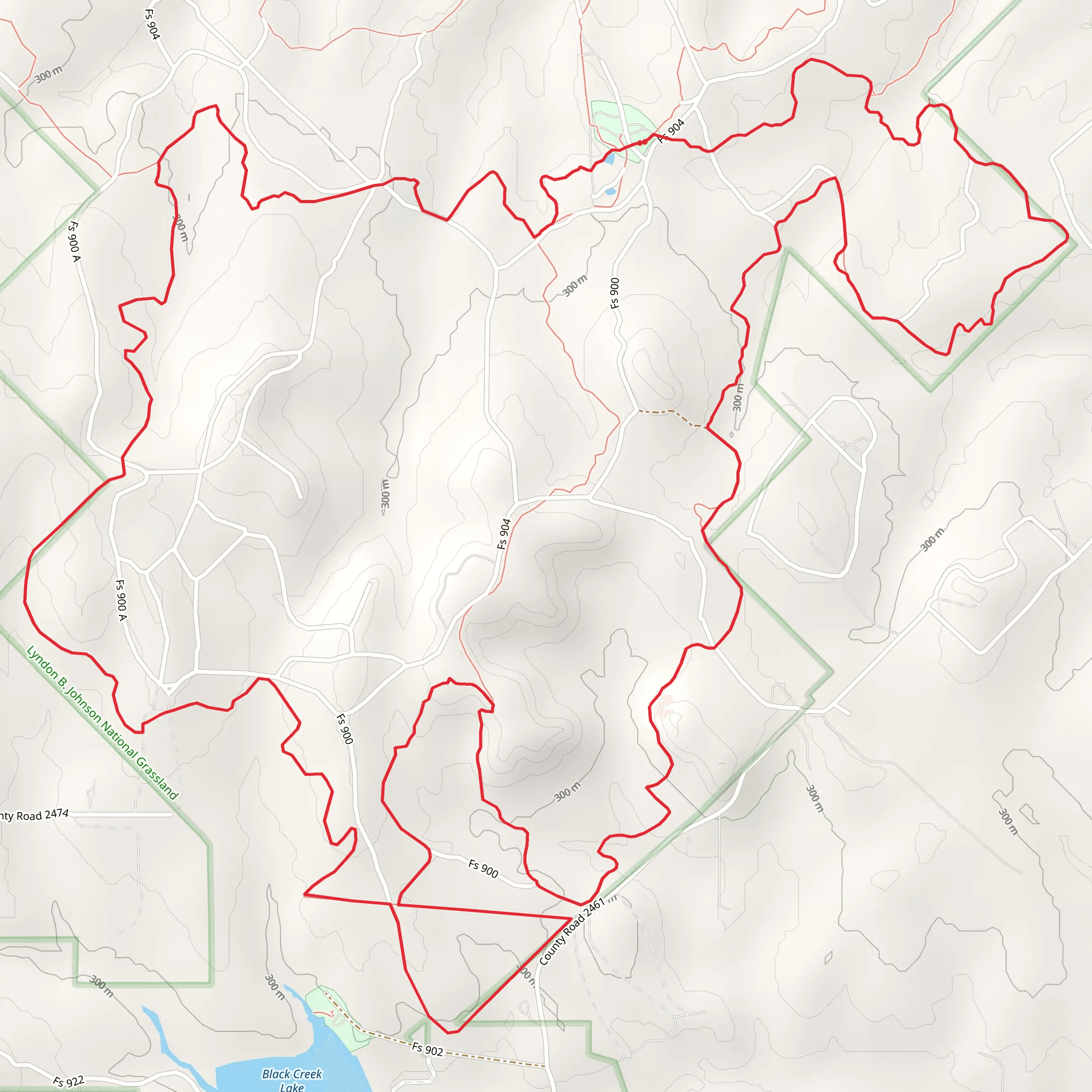 Red Trail and White Loop Trail mobile static map