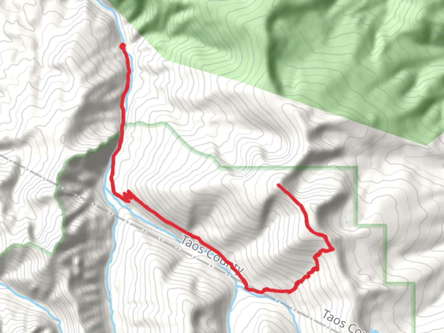 An image depicting the trail Jicarita Peak via Middle Fork Trail and its surrounding area.