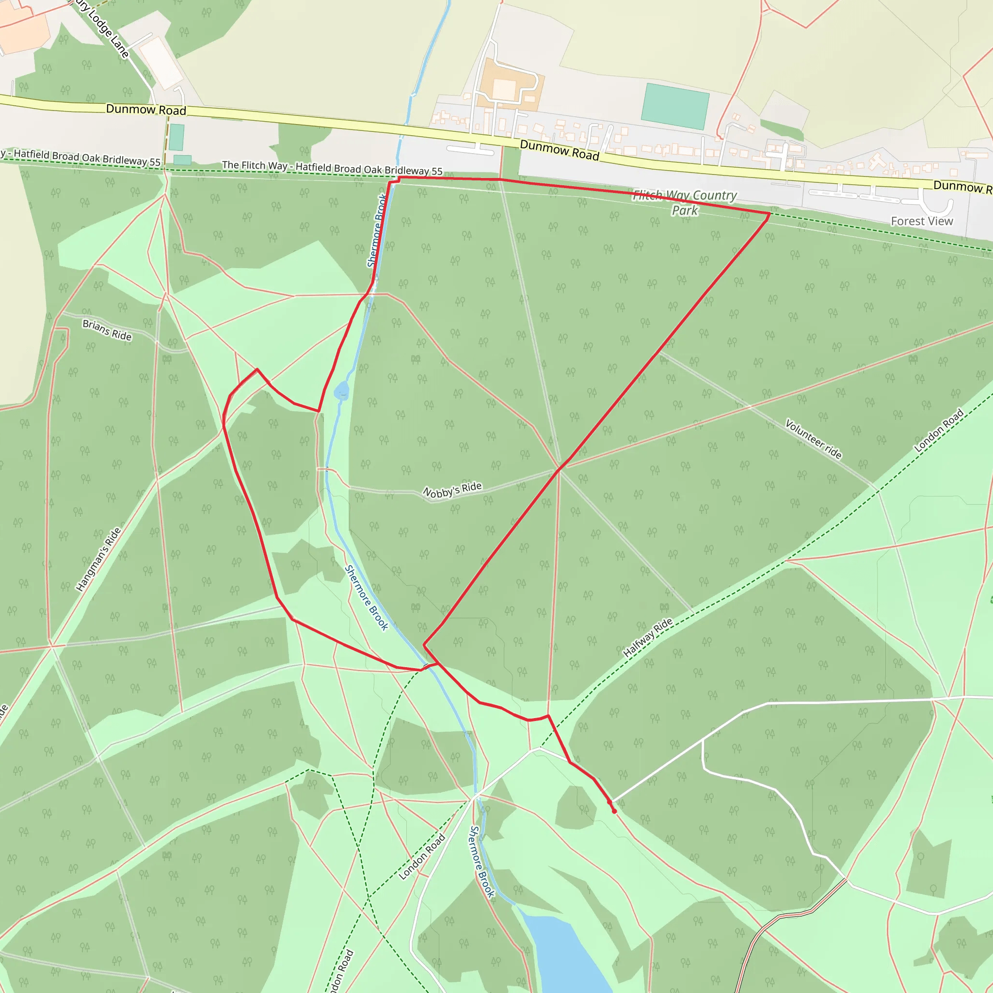 Flitch Way Country Park Loop mobile static map