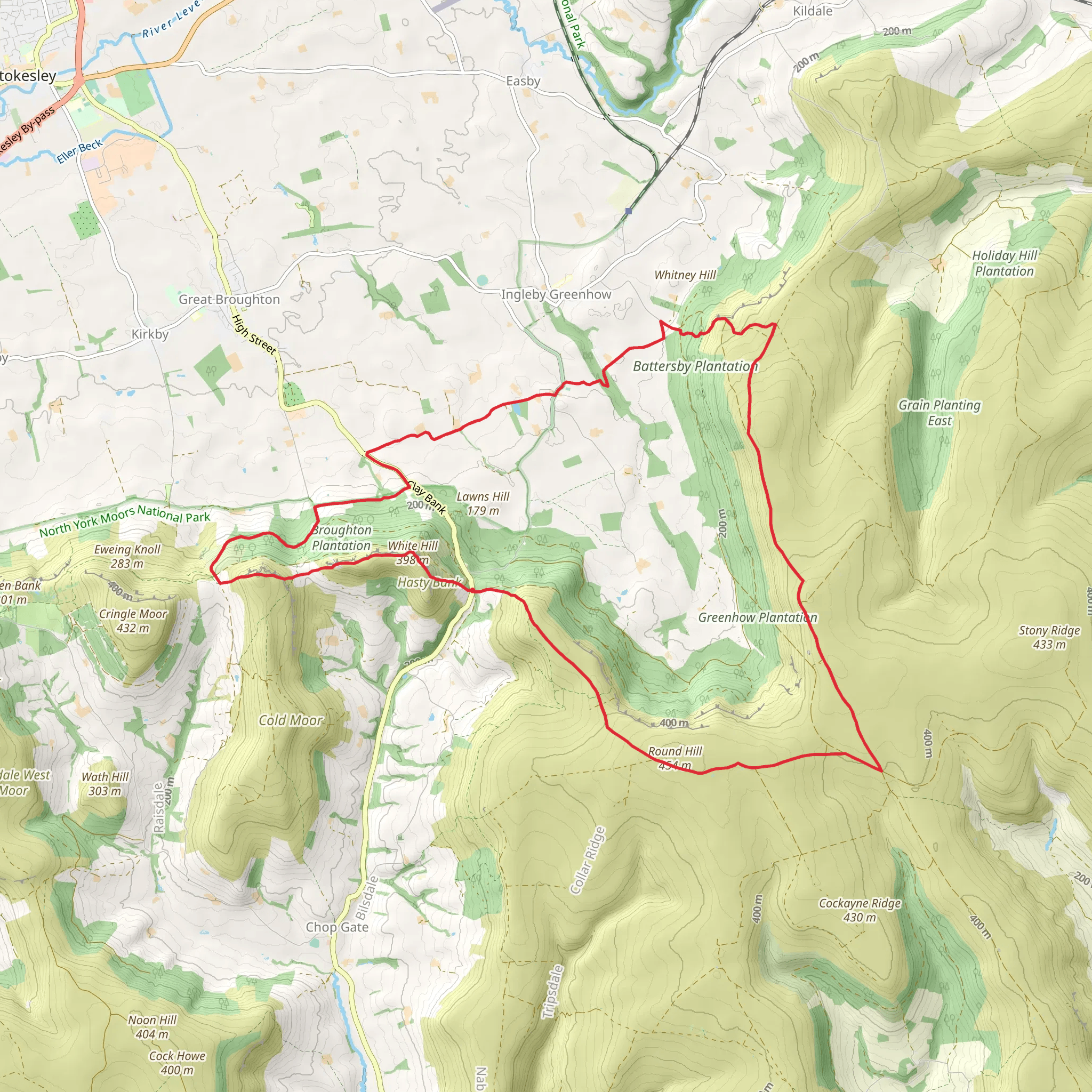 Clay Bank - Wain Stones - Bank Foot and Bloworth Crossing mobile static map