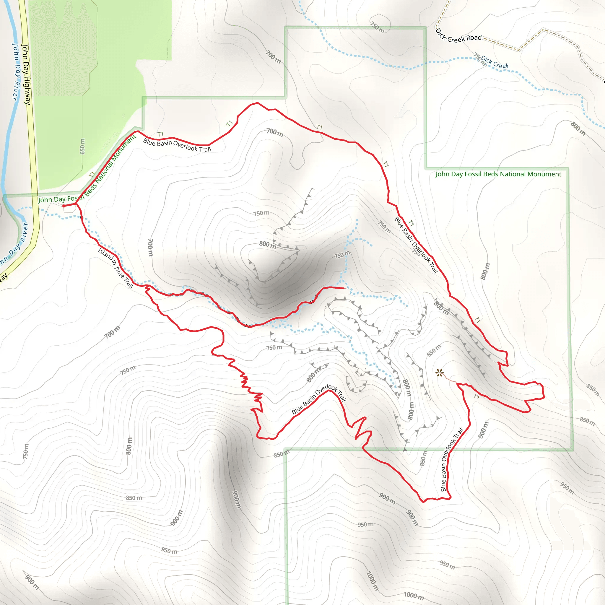 Blue Basin Loop Overlook Trail mobile static map