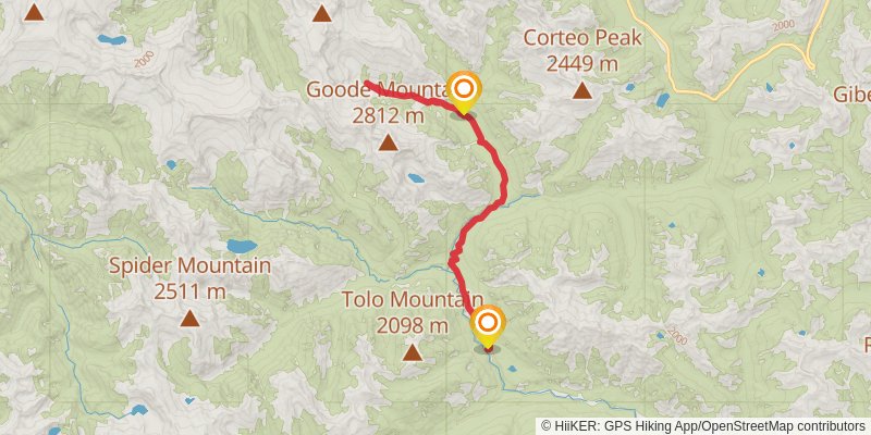 North Fork Bridge Creek via PCT stage 3 Map