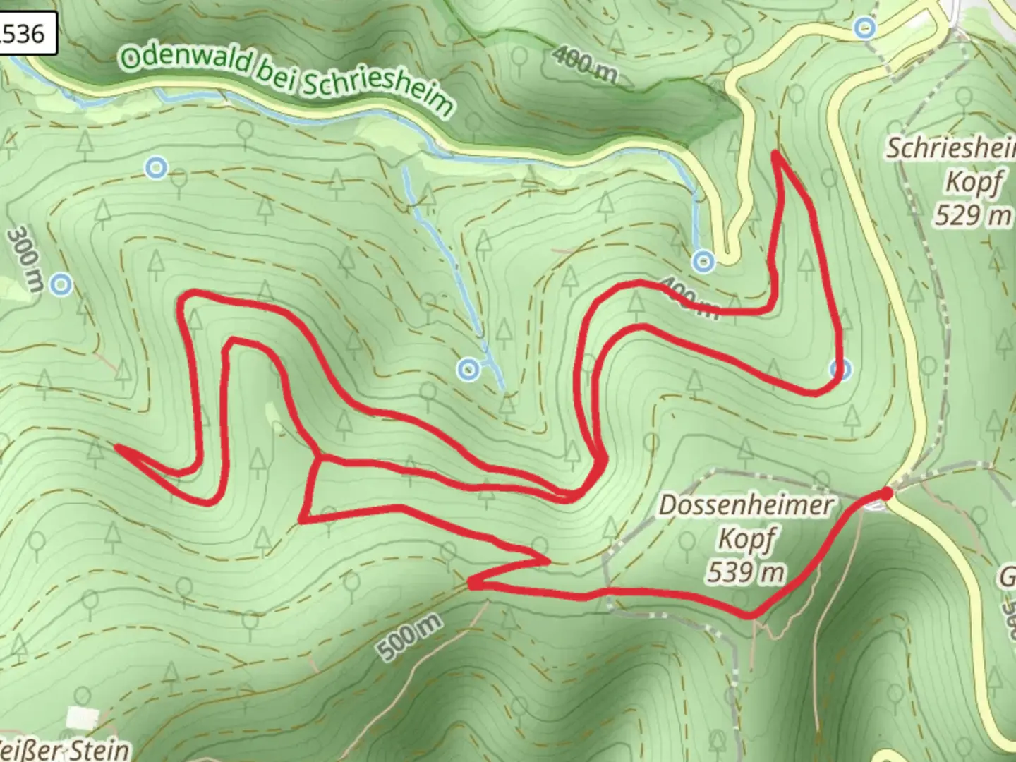 An image depicting the trail Rundwanderweg Wilhelmsfeld - Dollenschlag Weg and its surrounding area.