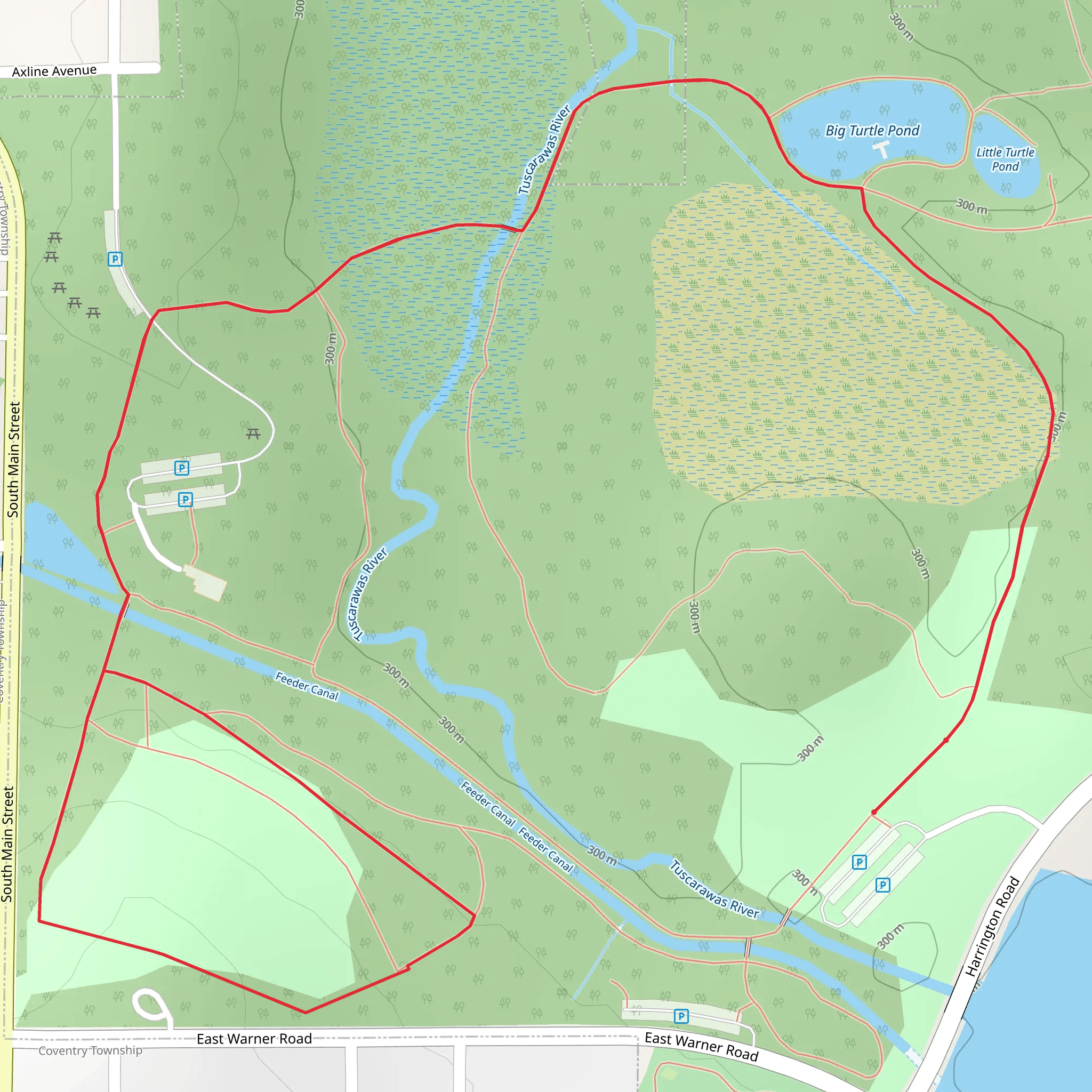 Feeder Canal and Firestone Metro Park Loop mobile static map