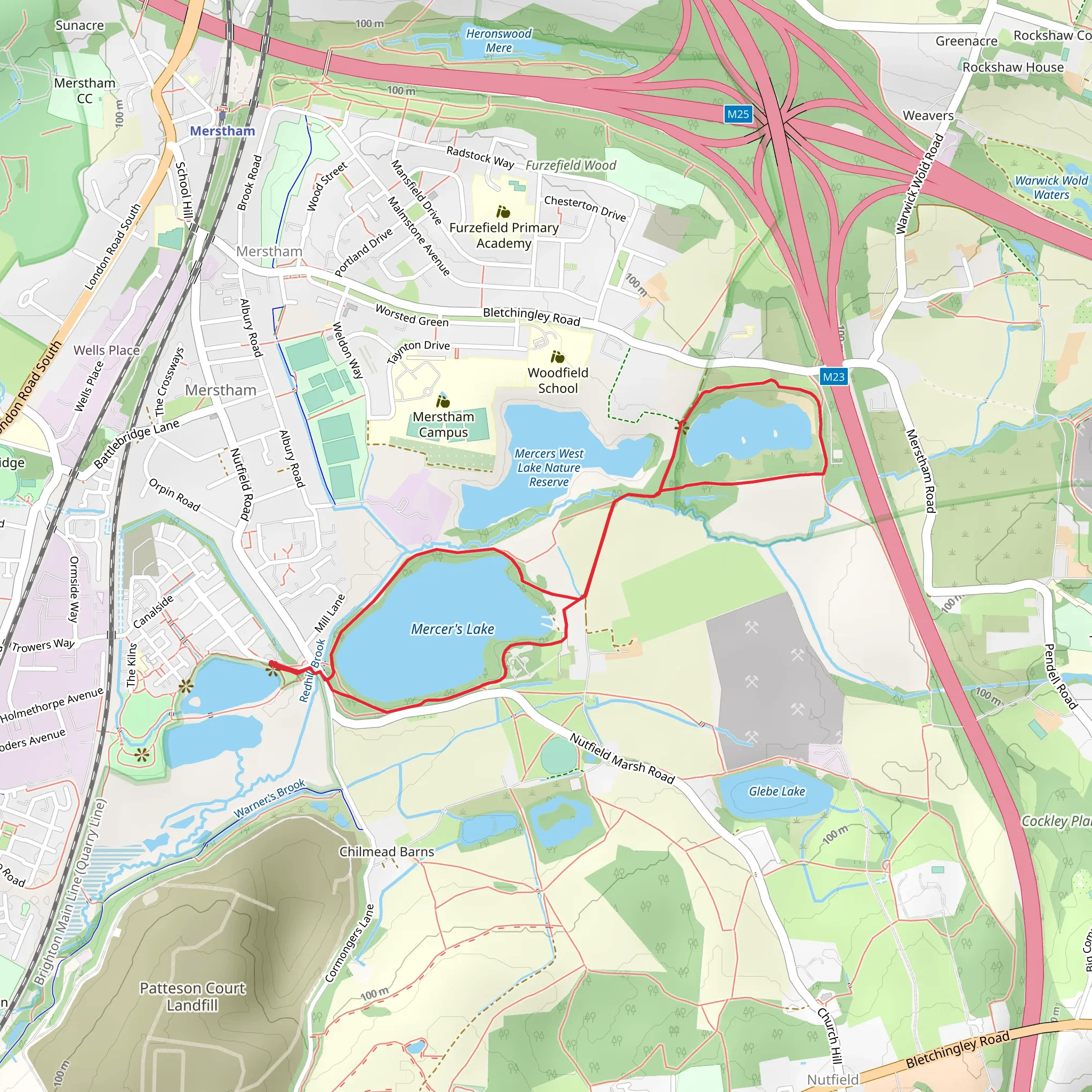 Mercer's Park and Spynes Mere Nature Reserve mobile static map