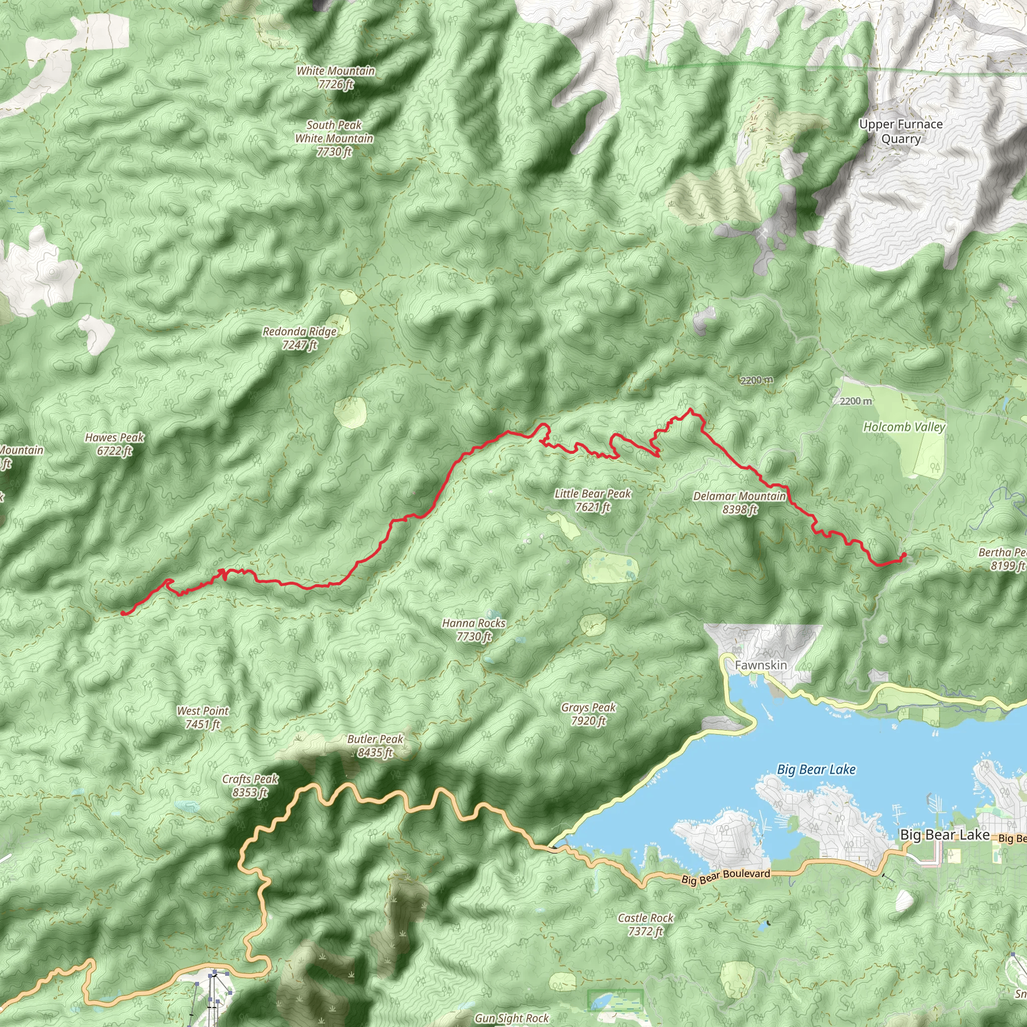 Holcomb Creek via PCT mobile static map
