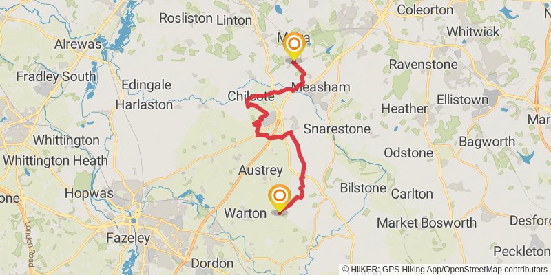 Leicestershire Border Loop Walk stage 15 Map