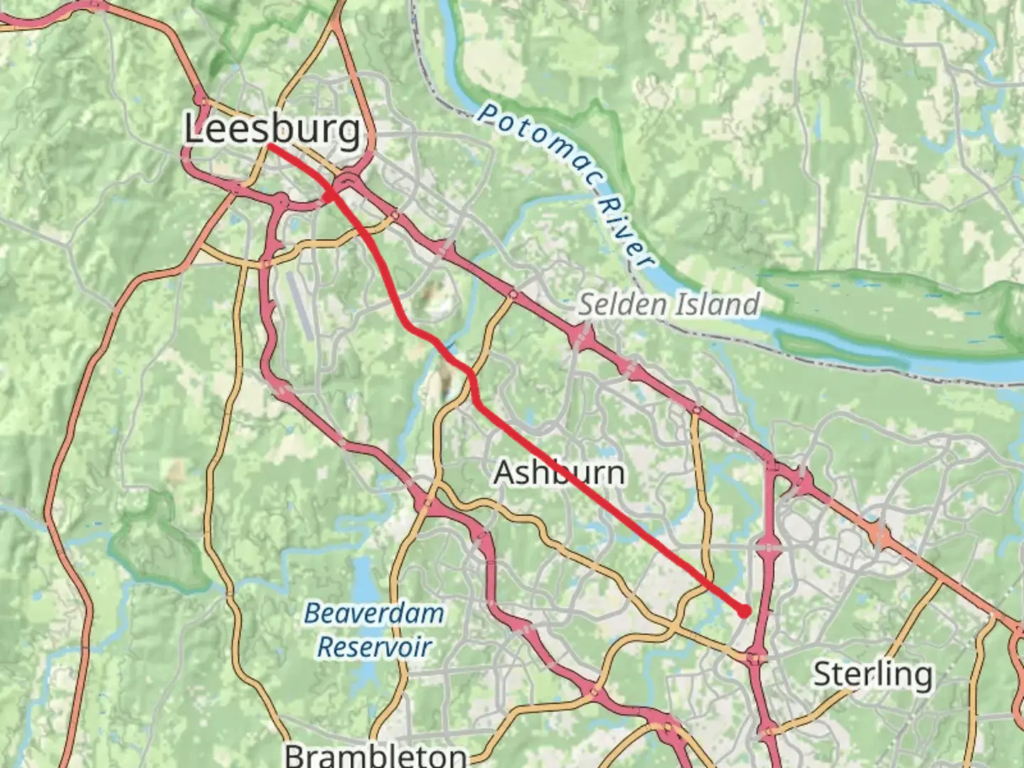 An image depicting the trail Washington and Old Dominion Trail - Pacific Boulevard and its surrounding area.