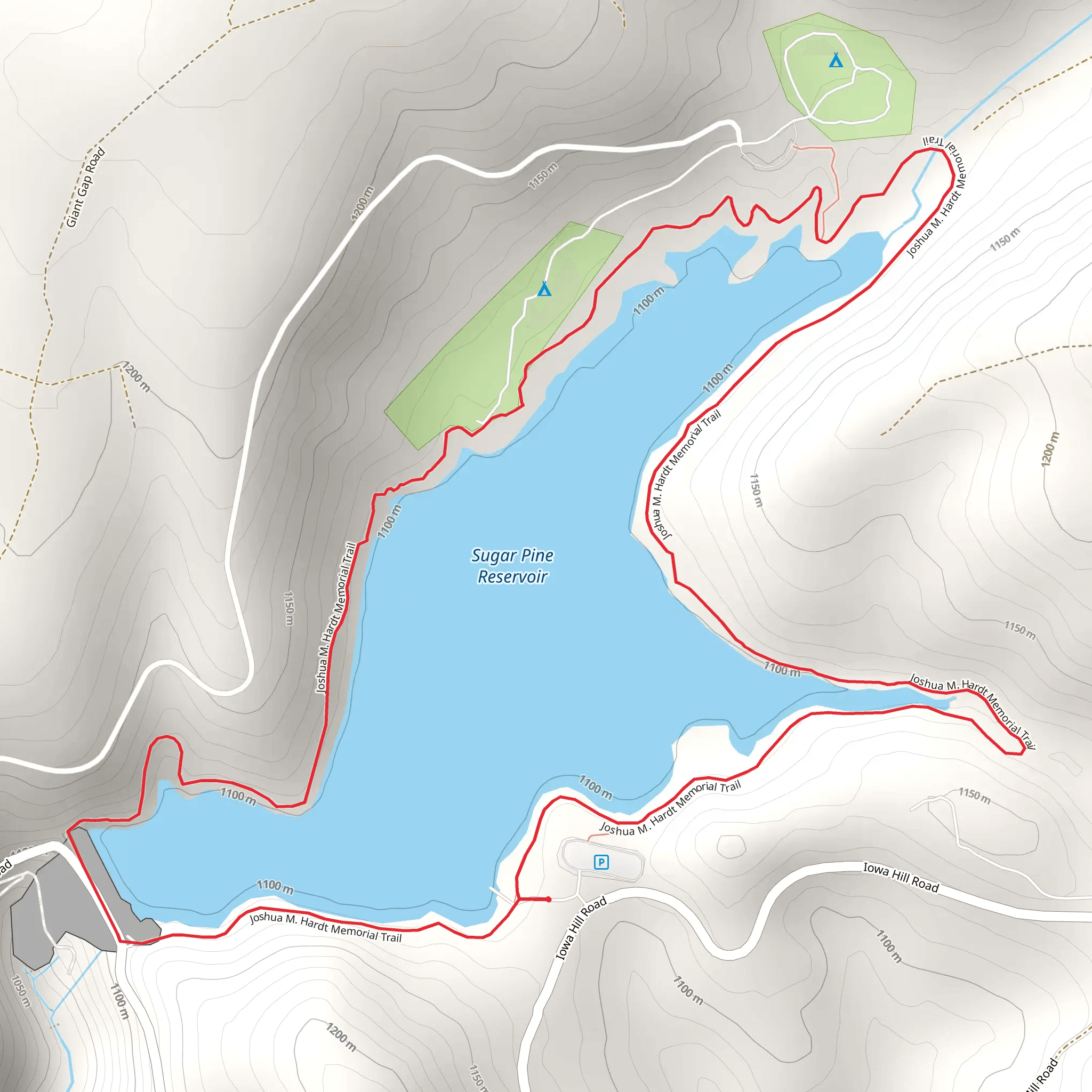 Sugar Pine Reservoir - Joshua M Hardt Memorial Loop Trail mobile static map