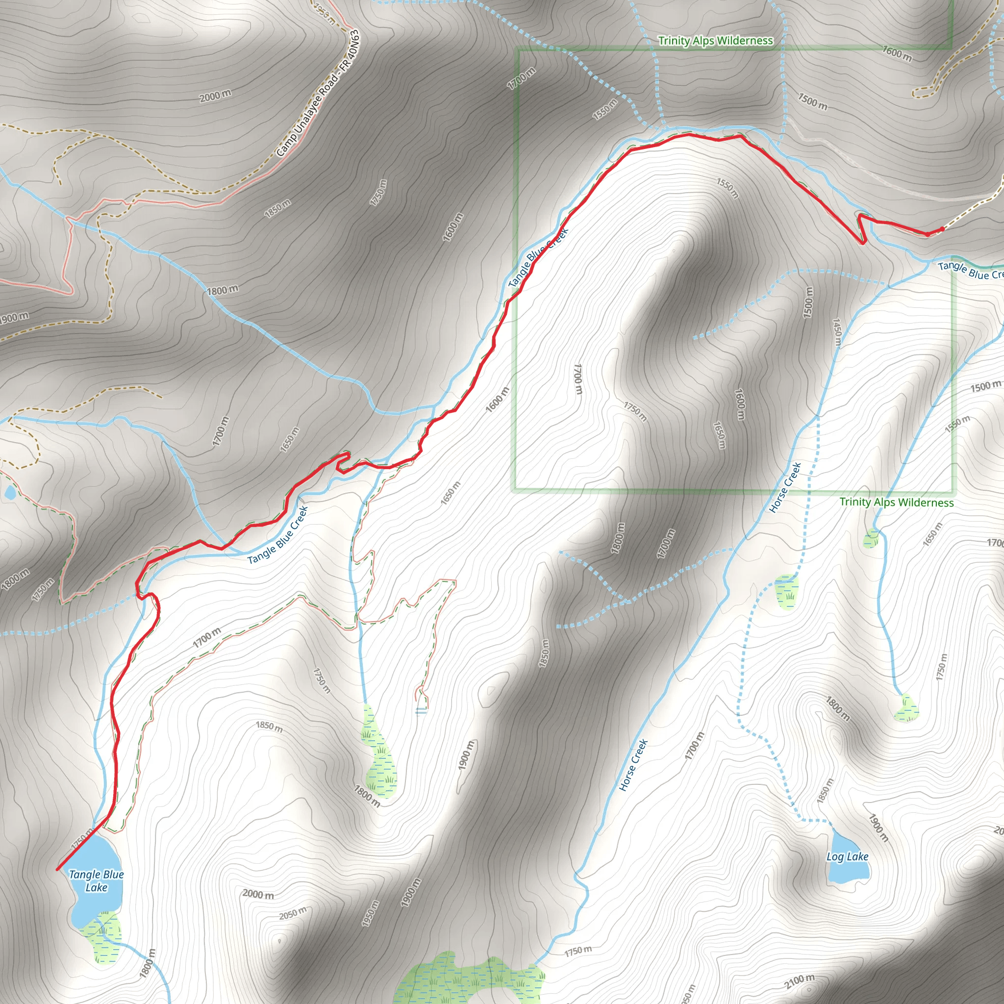 Tangle Blue Lake Trail mobile static map