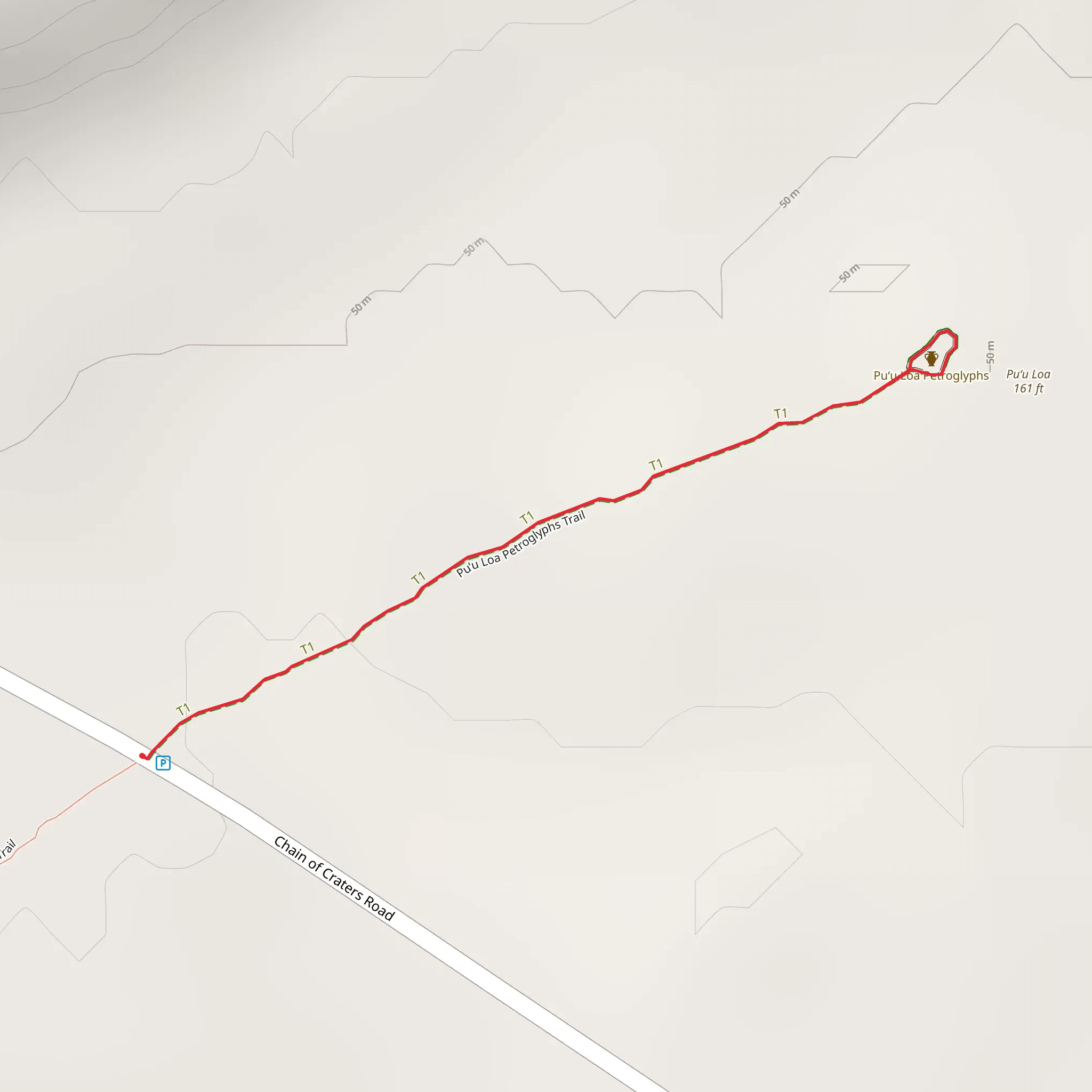 Puʻu Loa Petroglyphs Trail mobile static map