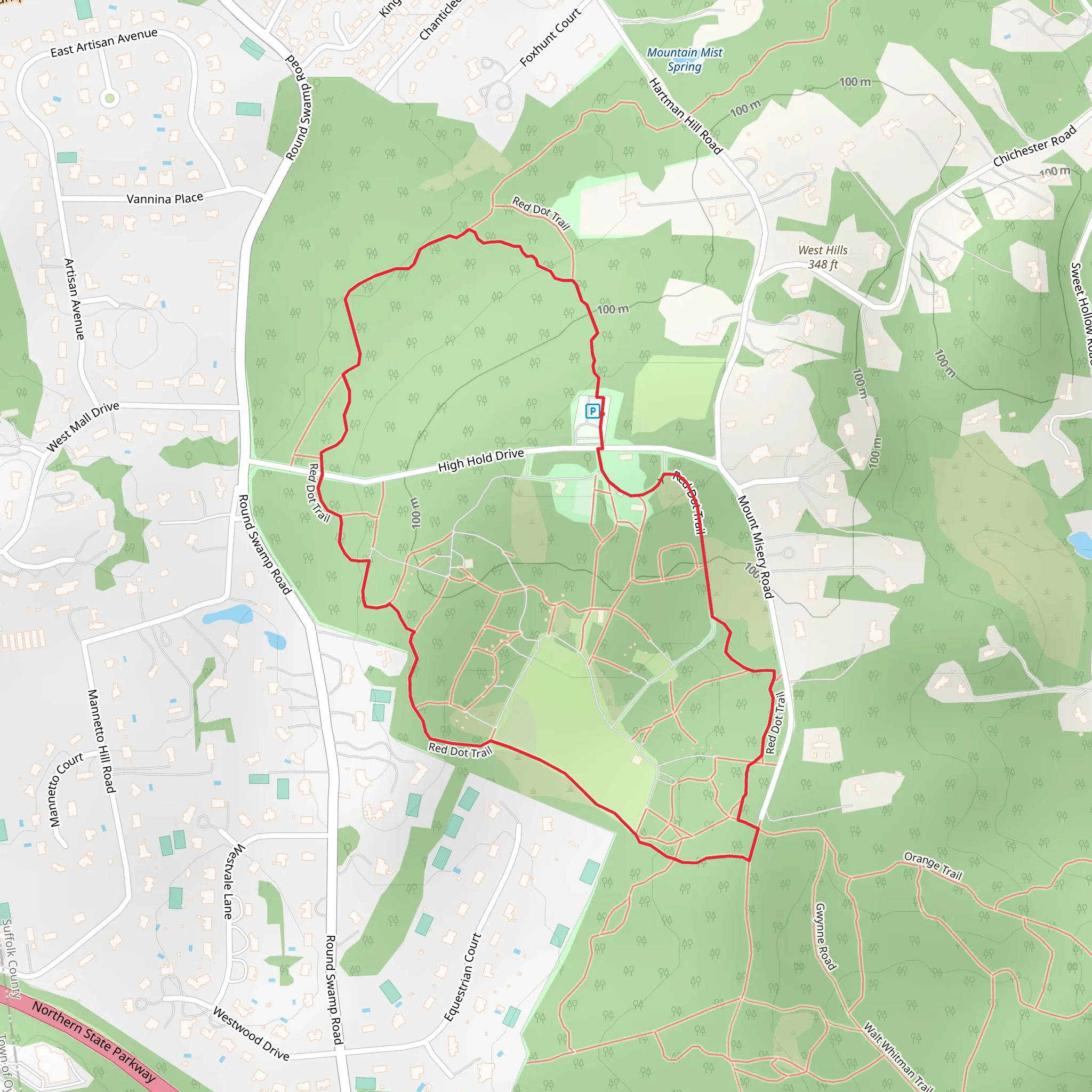 High Hold West Loop mobile static map