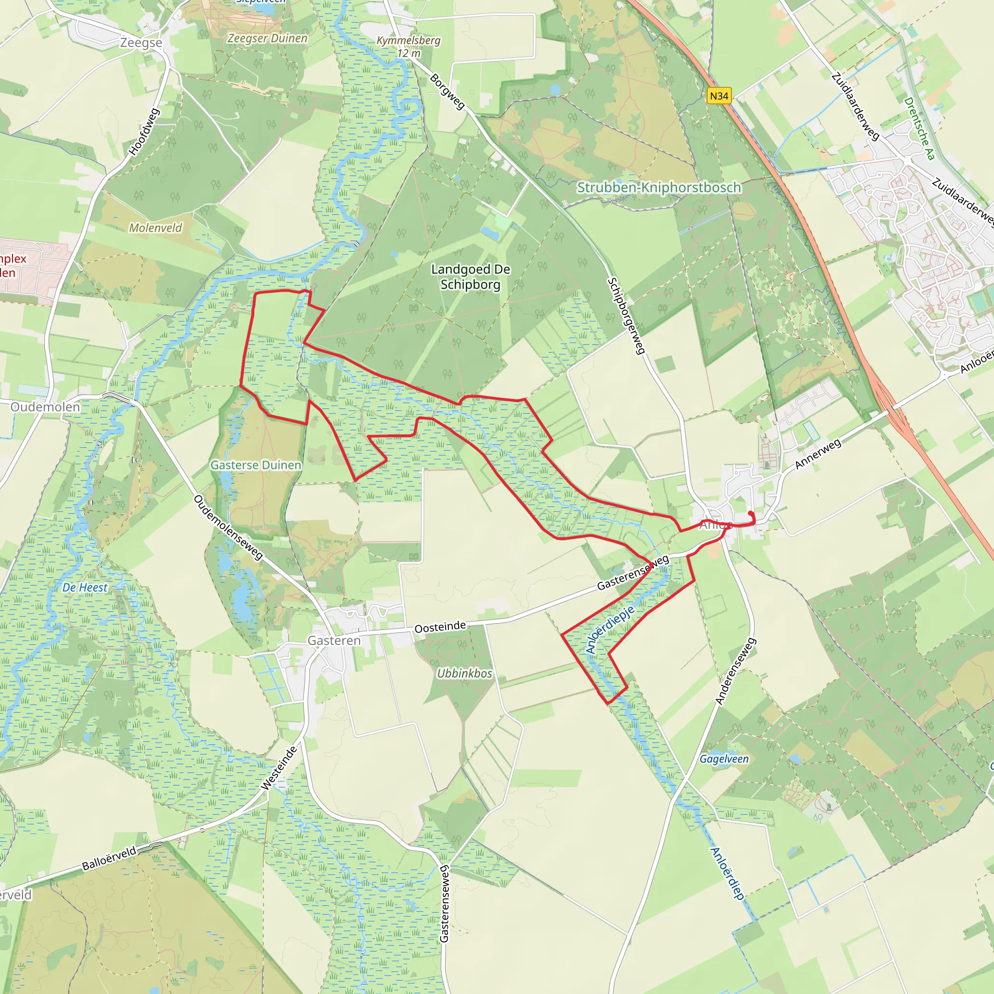 Terborgh, De Burgvallen and De Maarsch Loop mobile static map