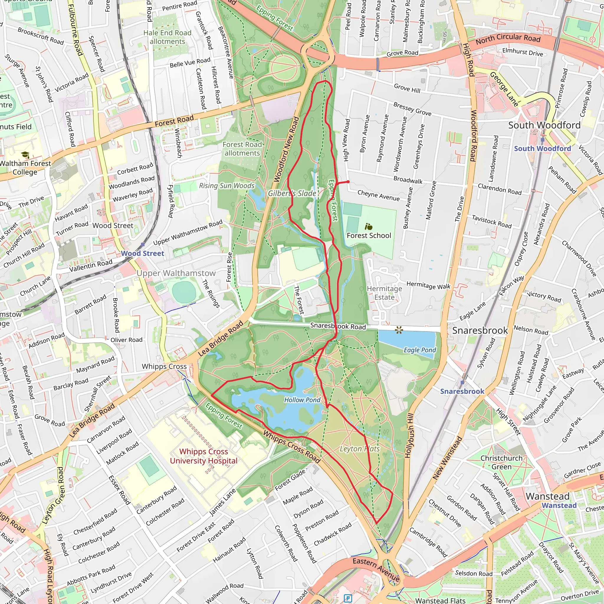 Gilbert's Slade and Hollow Pond Loop mobile static map