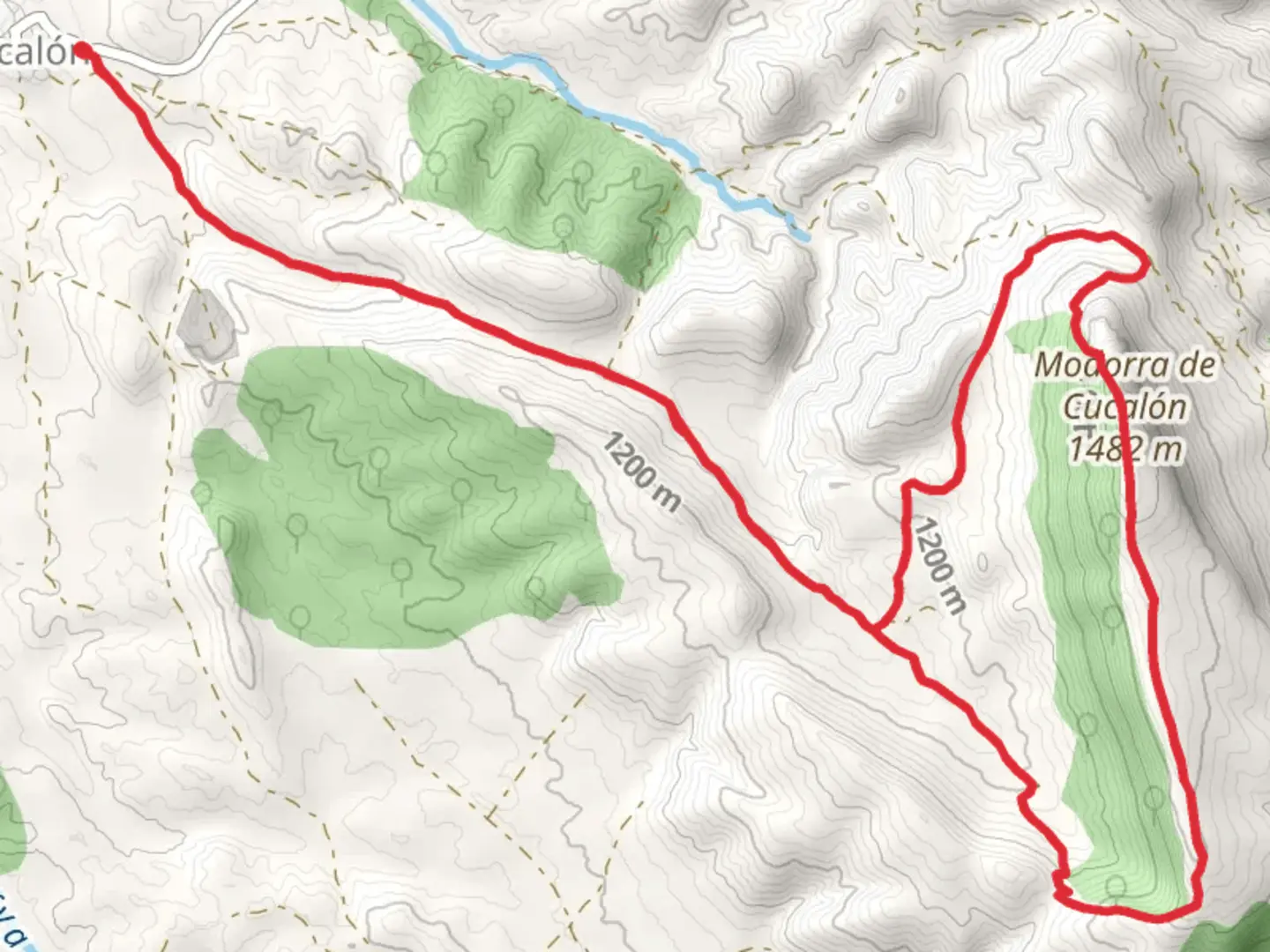 An image depicting the trail Ascent to Modorra de Cucalón PR TE 43 and its surrounding area.