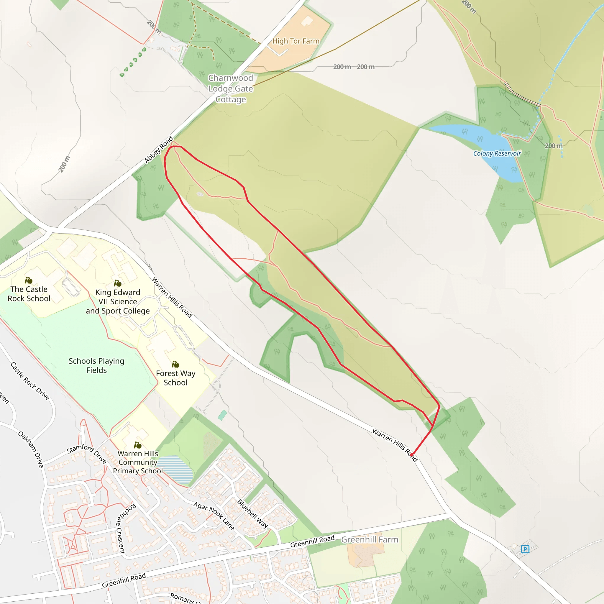 Warren Hills Walk mobile static map