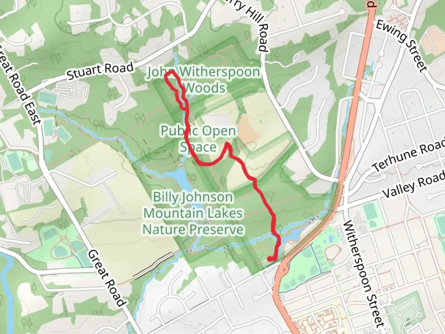 An image depicting the trail Tusculum Conservation Addit and its surrounding area.