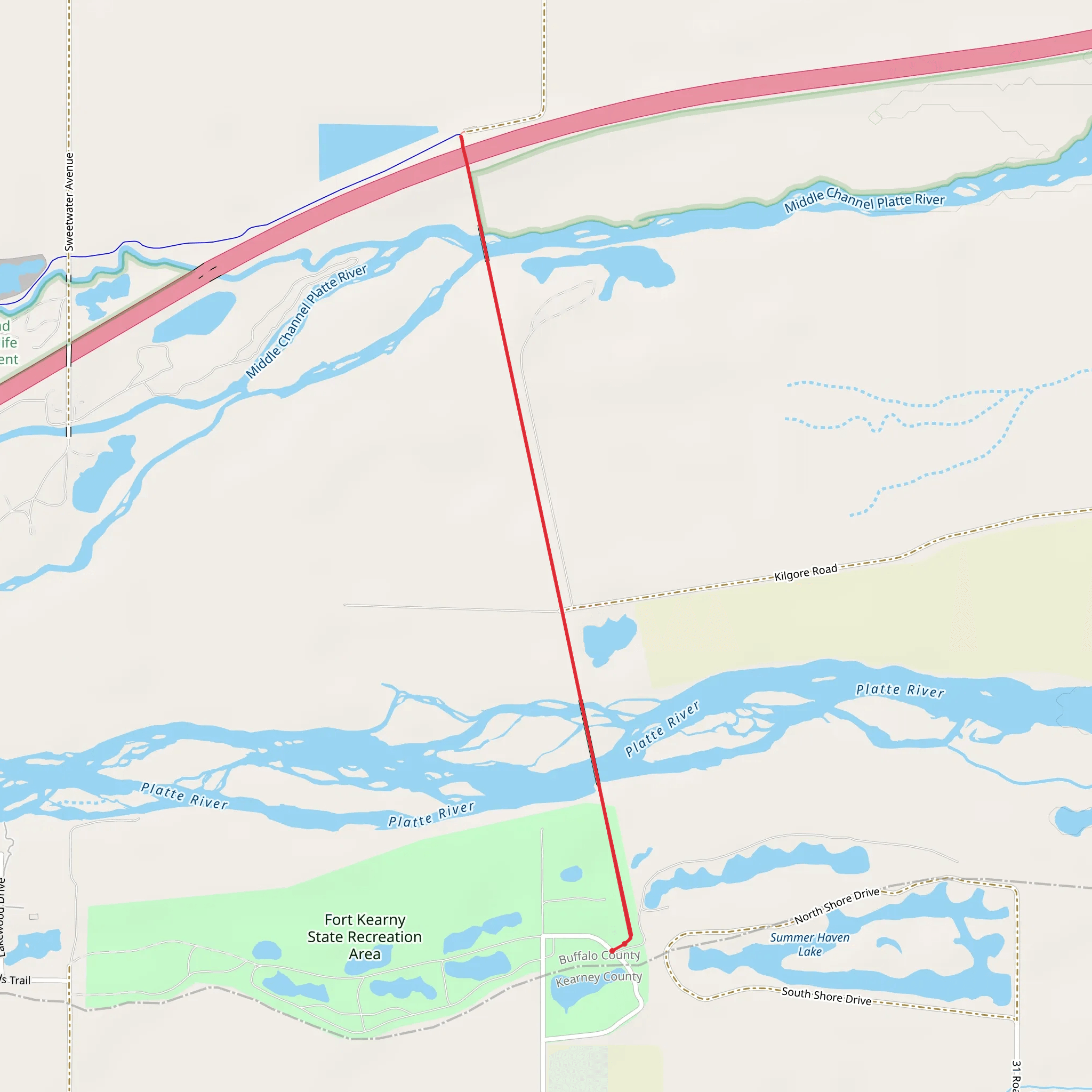 Fort Kearny Hike Trail mobile static map
