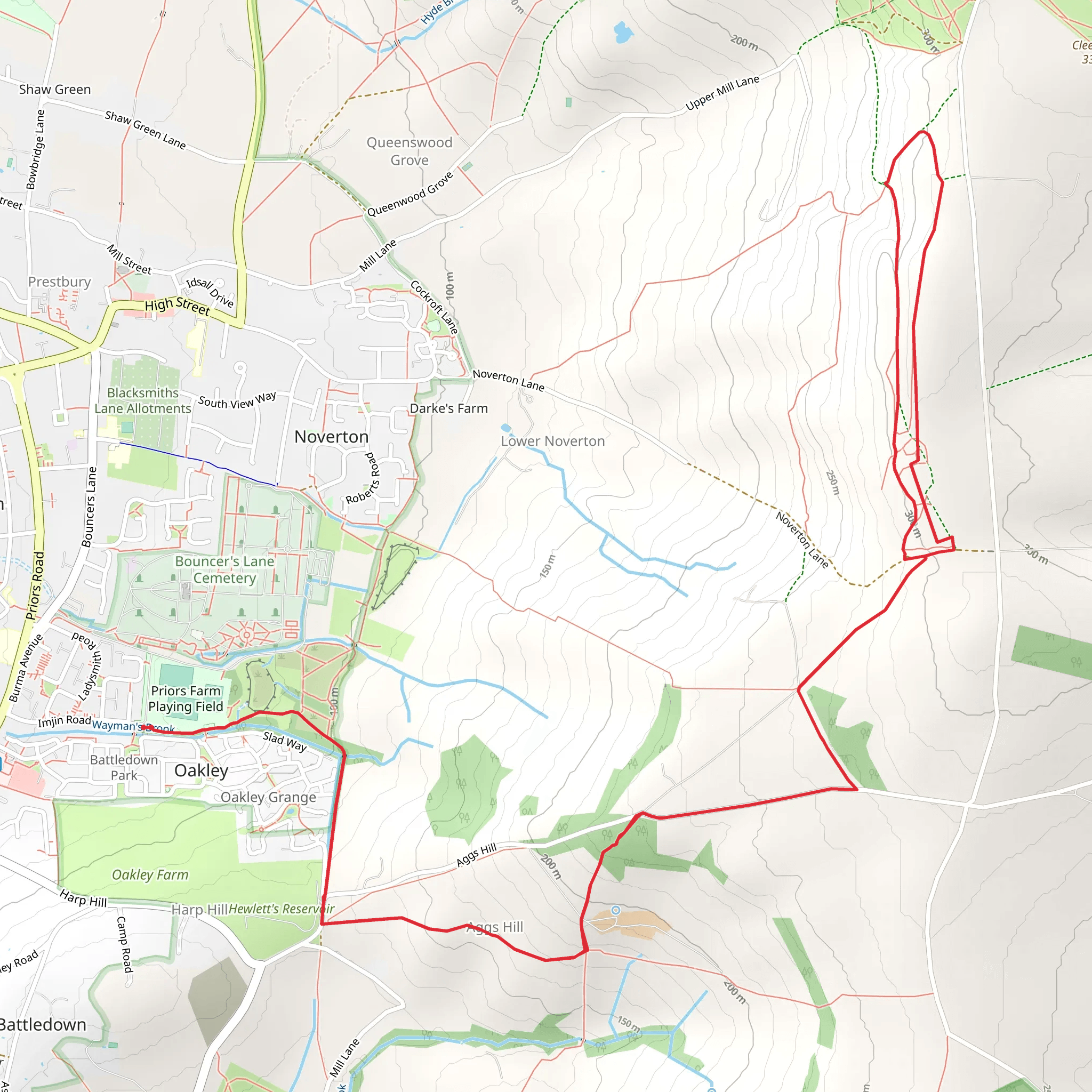 Cheltenham Circular Footpath and Cotswold Way mobile static map