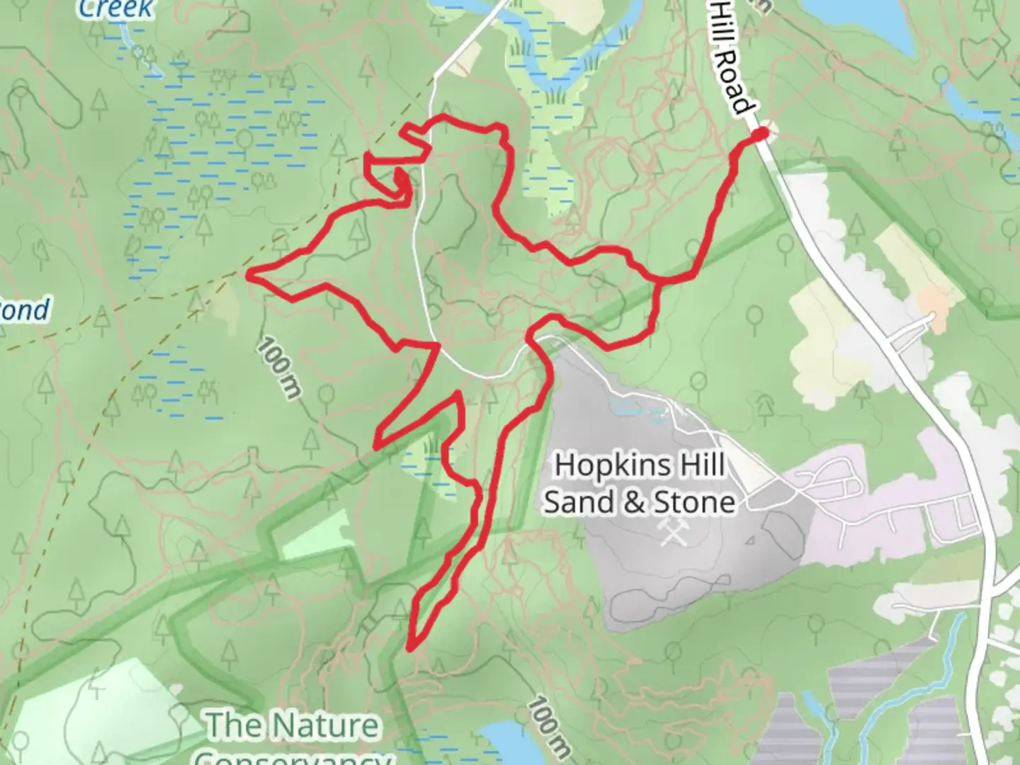 An image depicting the trail Peter Pan, Jim's Trail and Big River Expressway Loop and its surrounding area.