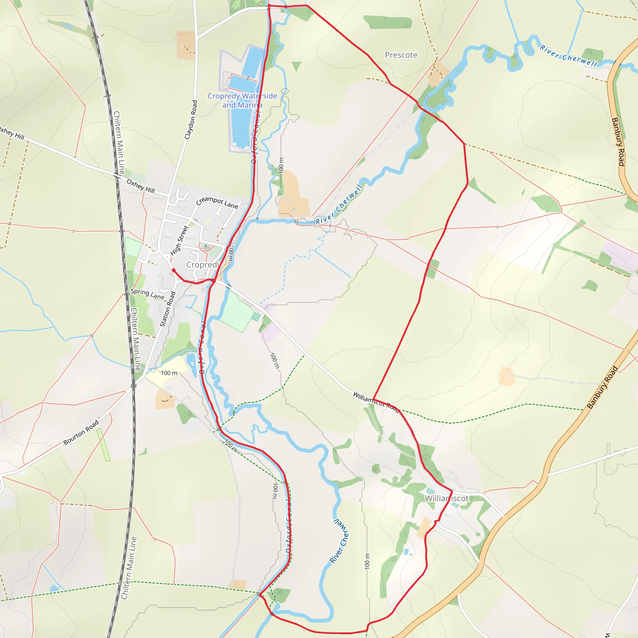 Round Cropredy Walk and Oxford Canal Walk mobile static map