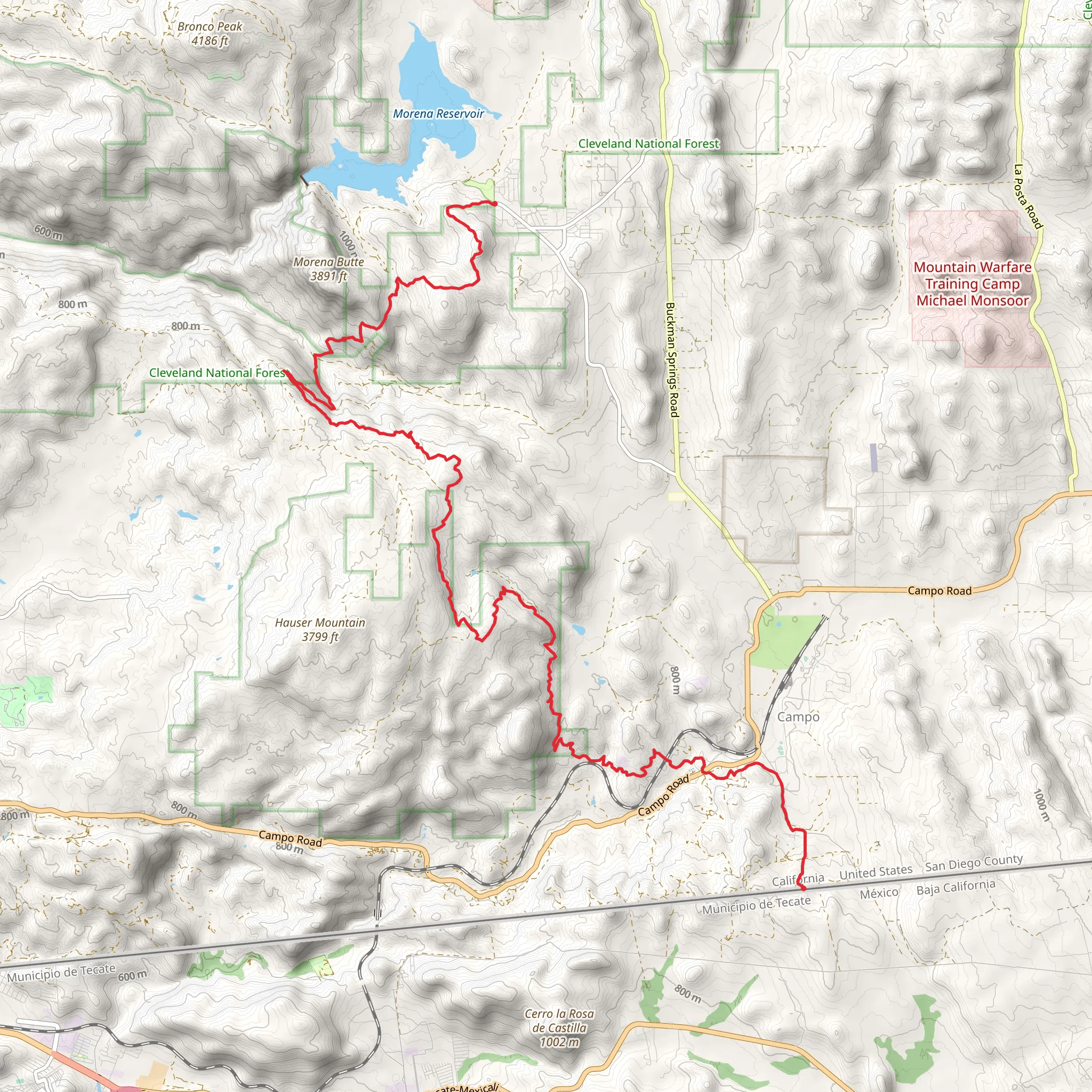 Pacific Crest Trail - Pacific Crest Trail Southern Terminus mobile static map