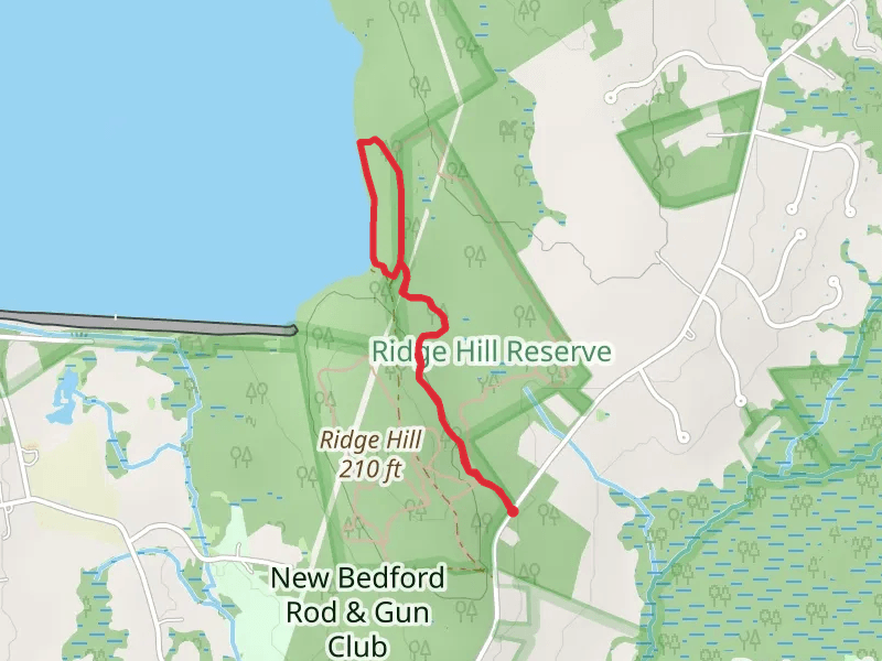 Red Trail to Copicut Reservoir Trail - Collins Corner Road