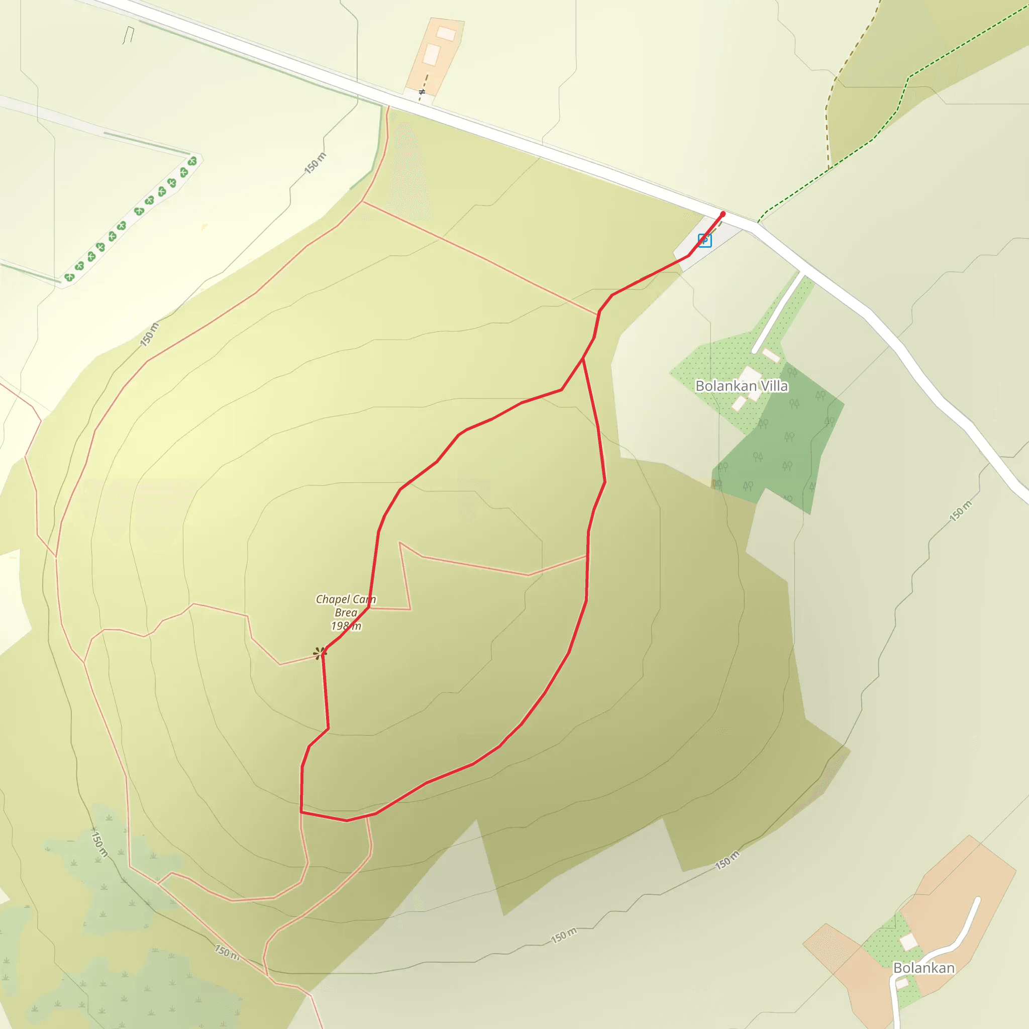 Chapel Carn Brea Walk mobile static map