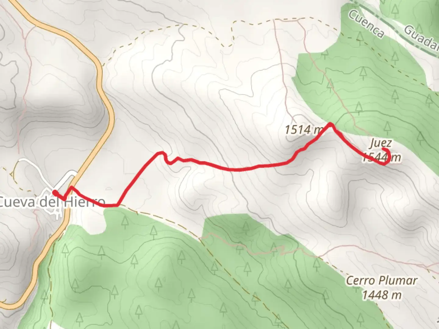 An image depicting the trail Ascent to Cerro Juez PR CU 94 and its surrounding area.