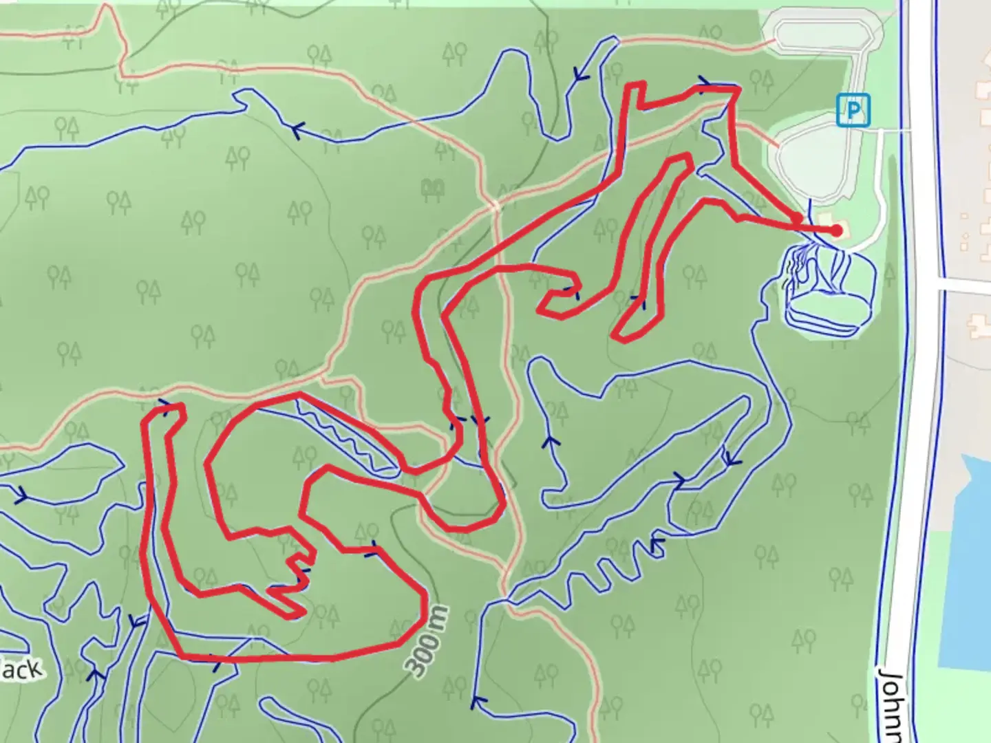 An image depicting the trail Johnny Cake Ridge Road Loop and its surrounding area.