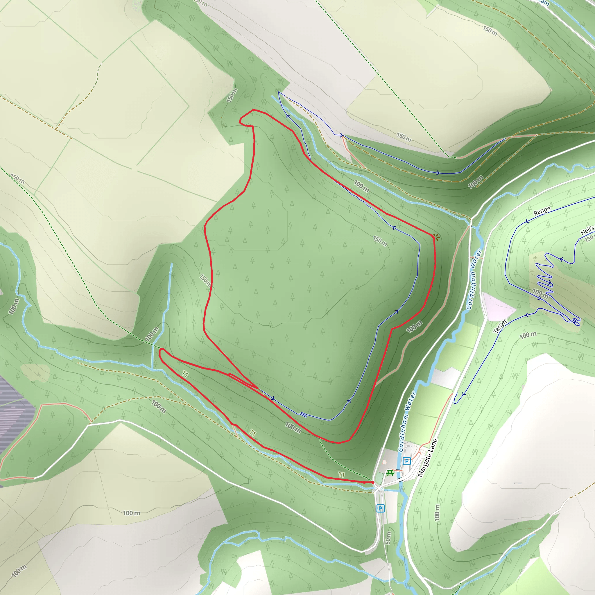 Callywith Wood Loop mobile static map