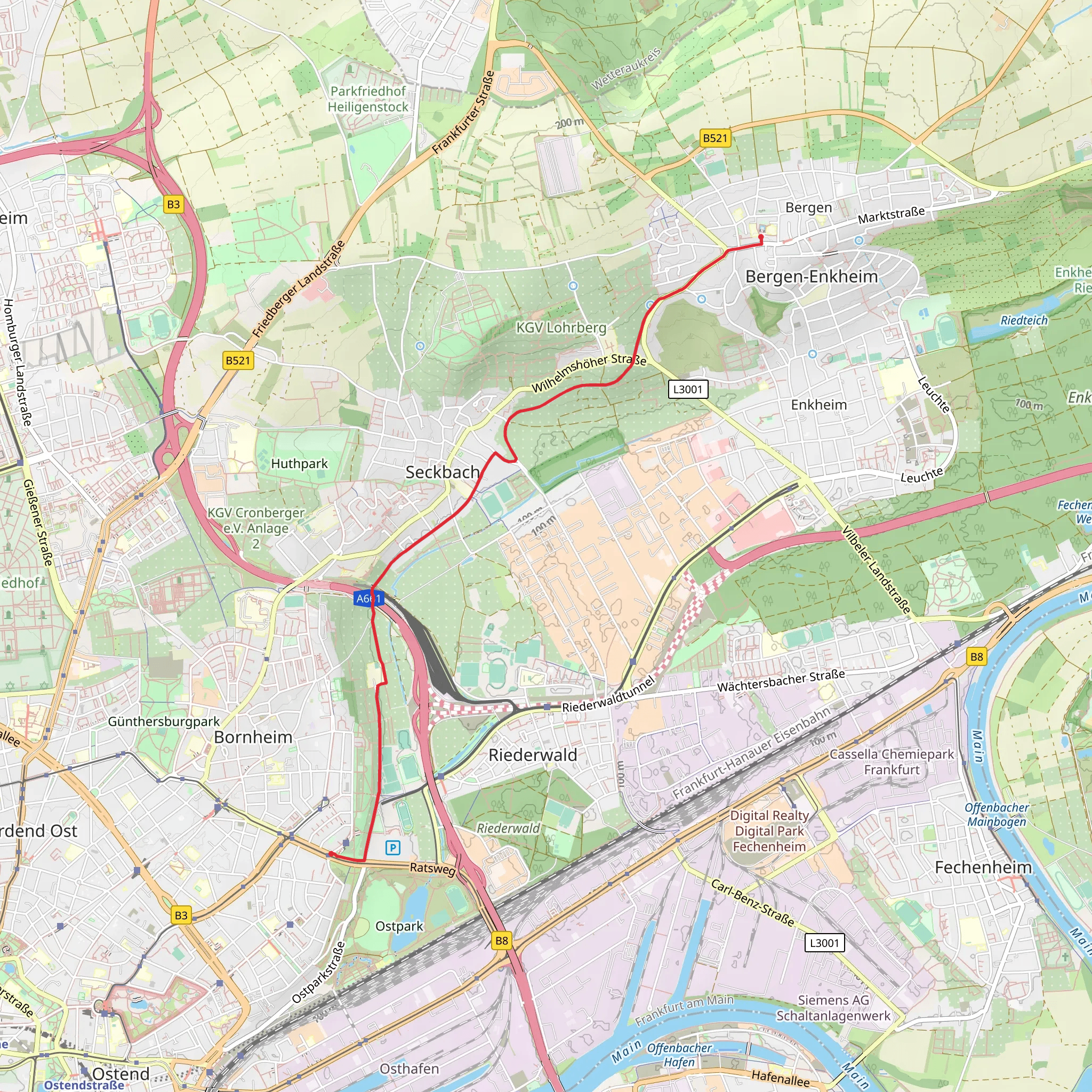 Kirchbergweg Walk mobile static map