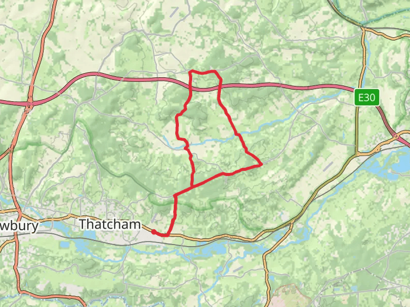 Bucklebury, Yattendon, Chanel Row Loop from Thatcham mobile static map