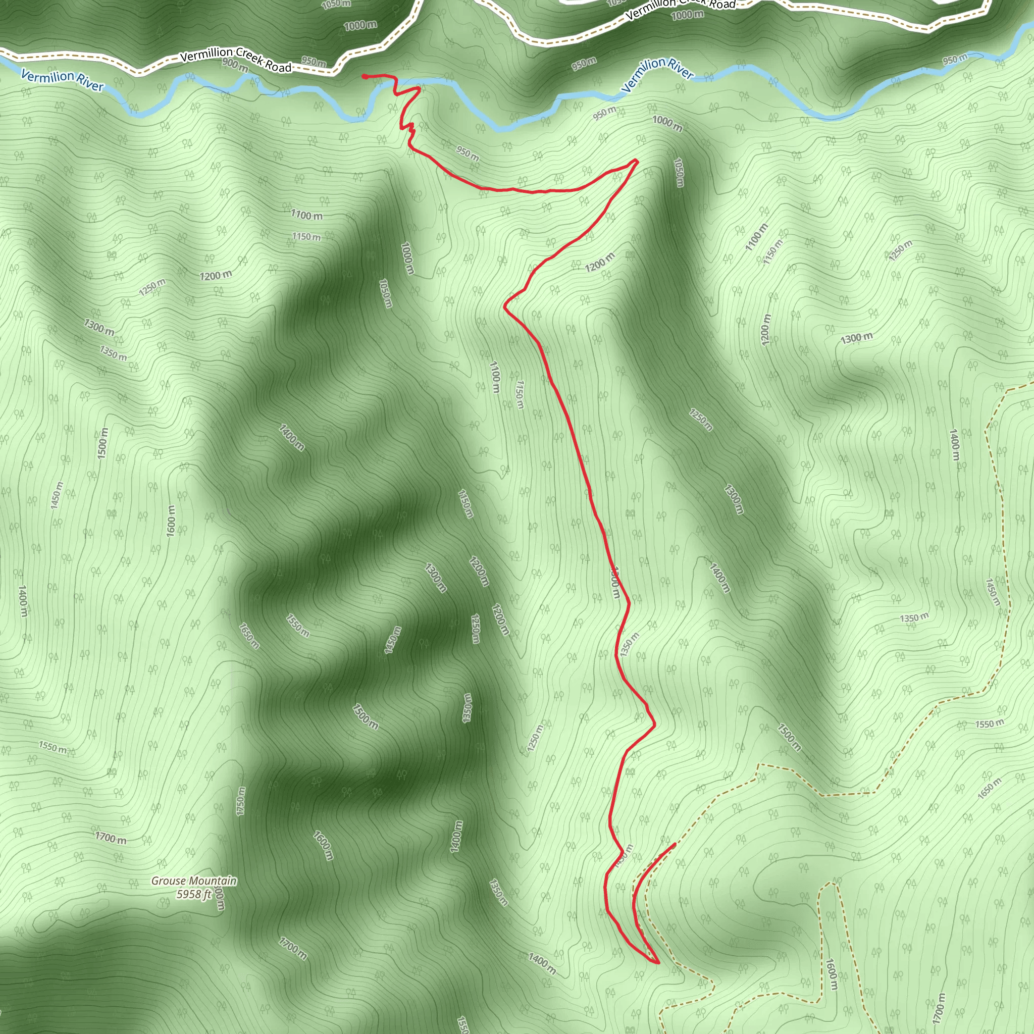 Grouse Creek Trail mobile static map
