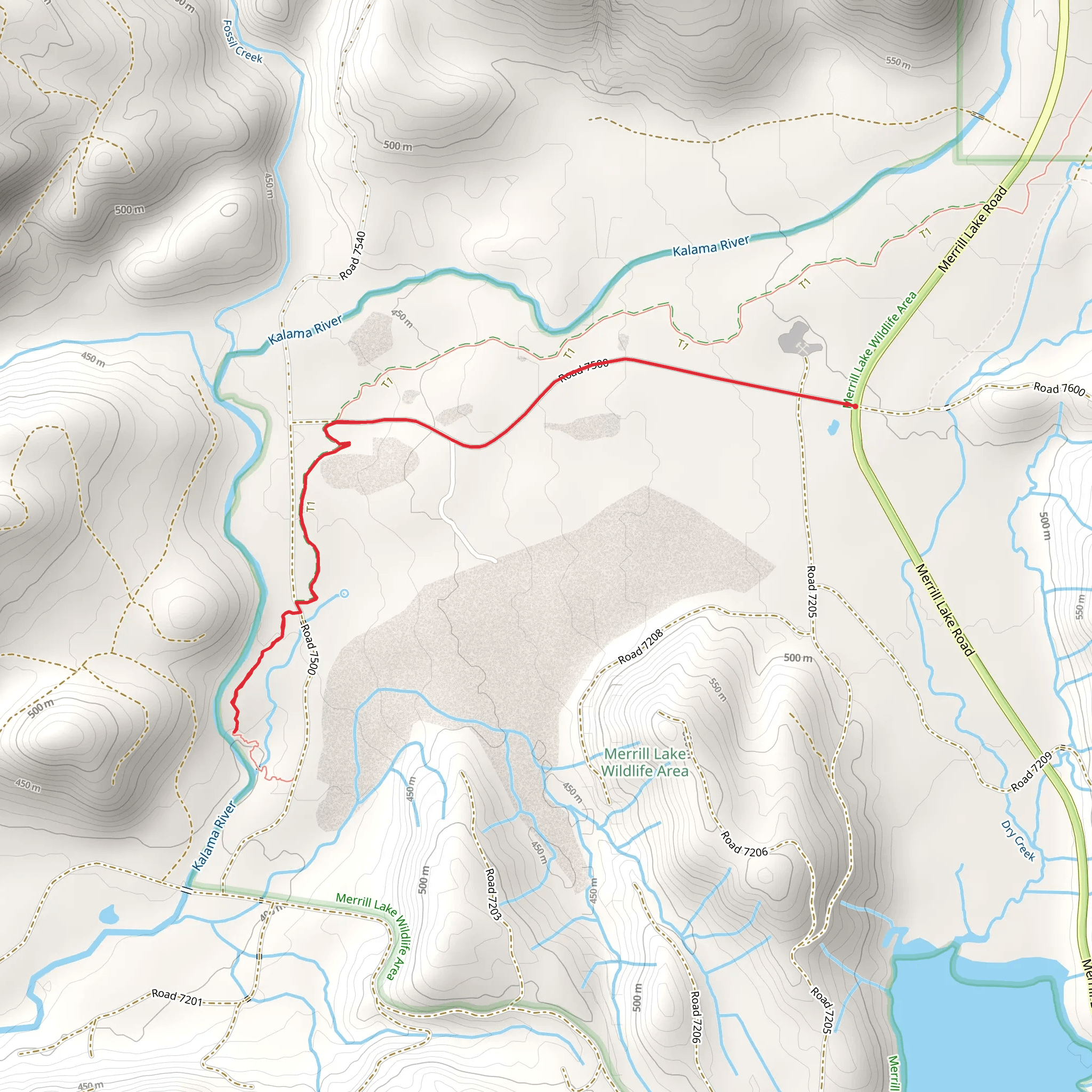 Kalama Falls Trail mobile static map