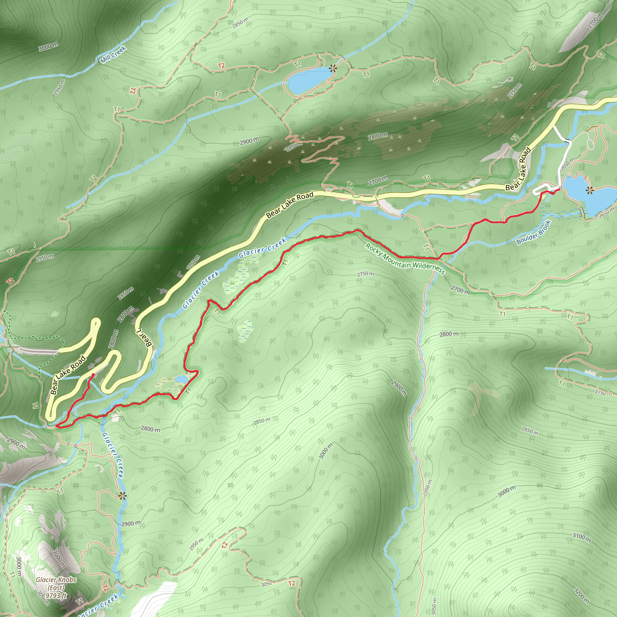 Sprague Lake via Glacier Creek Trail mobile static map