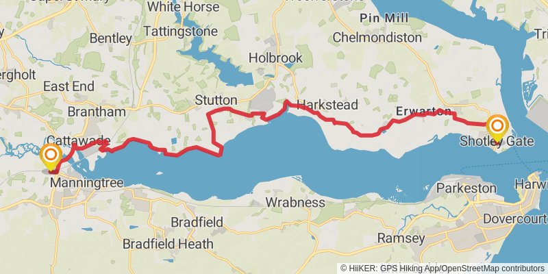 Suffolk Coast Walk stage 11 Map