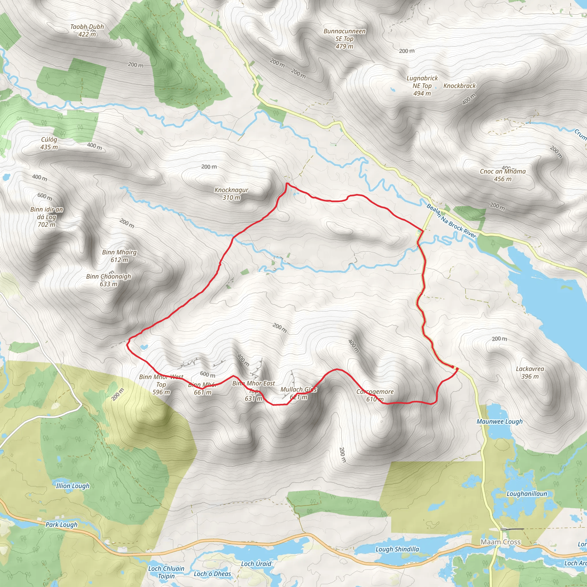 Corcogamore and Binn Mhór Loop mobile static map