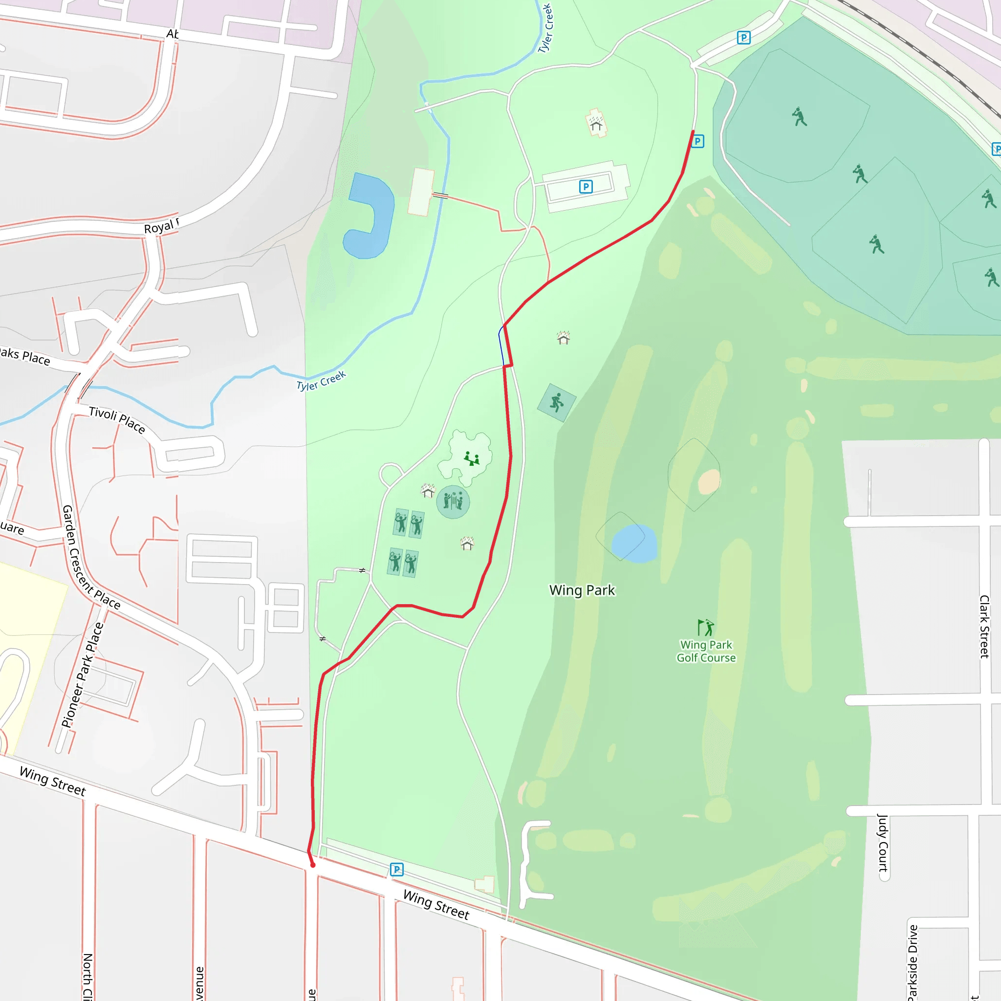 Wing Park Walk mobile static map