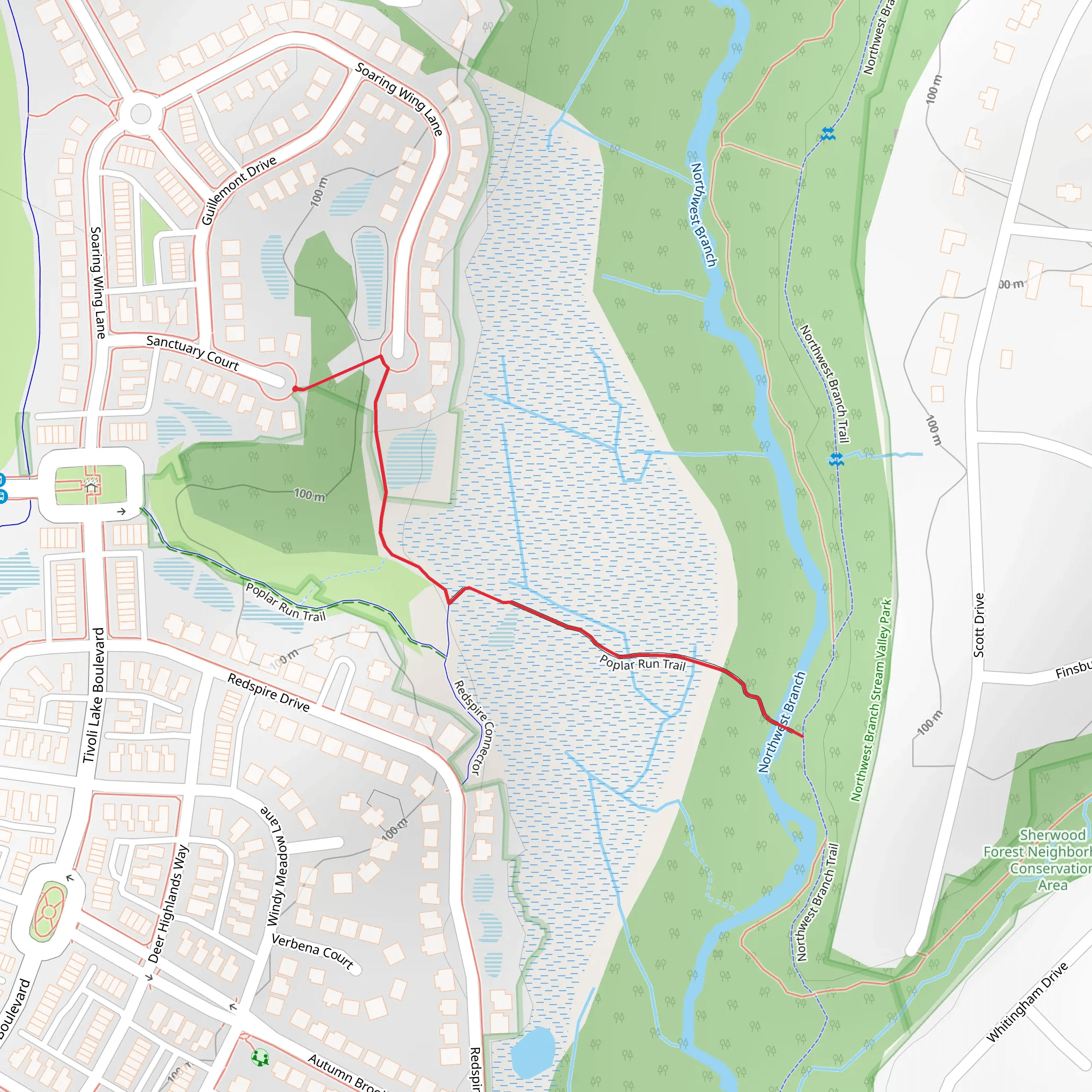 Poplar Run Trail mobile static map