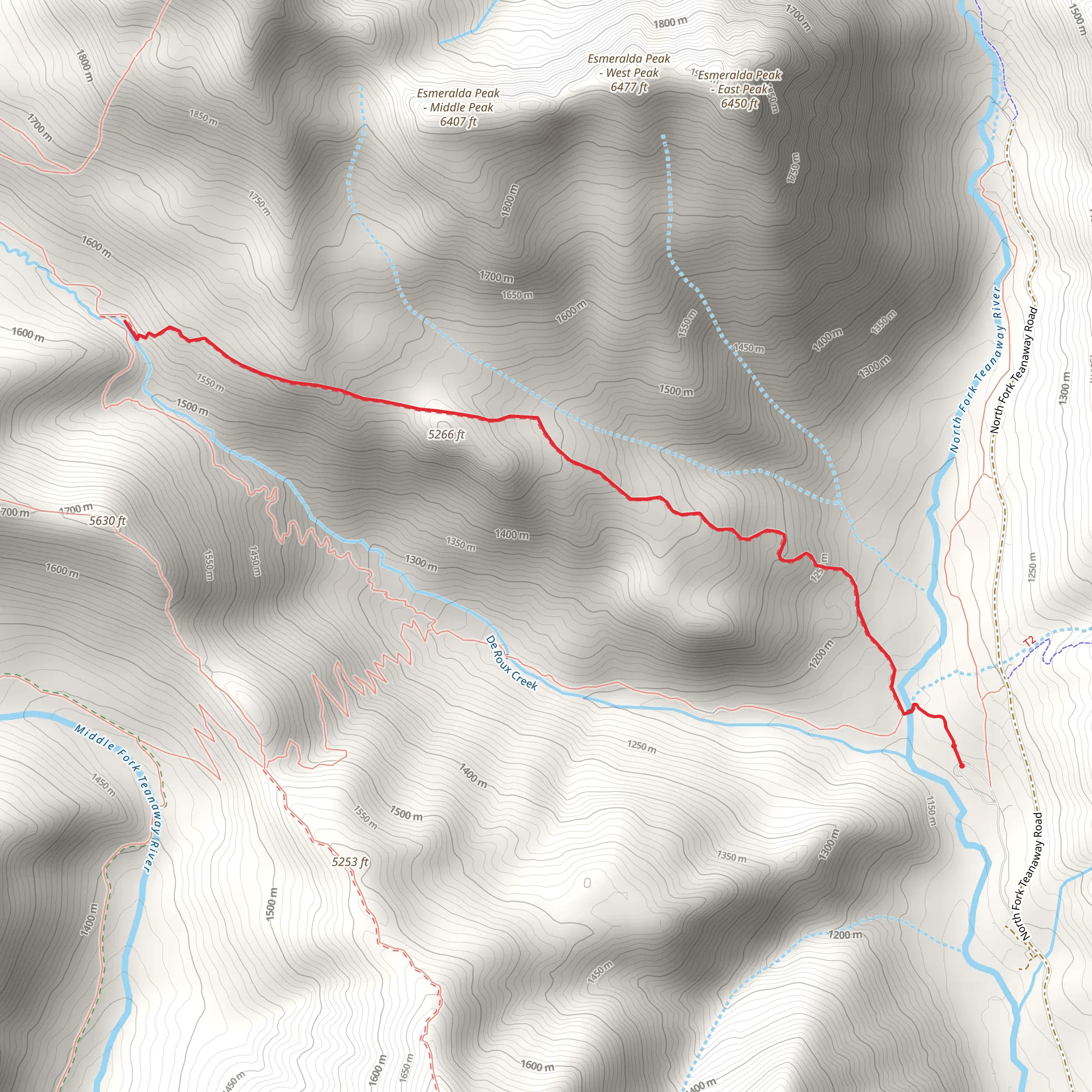 South Esmerelda Peak via Boulder De Roux Trail mobile static map