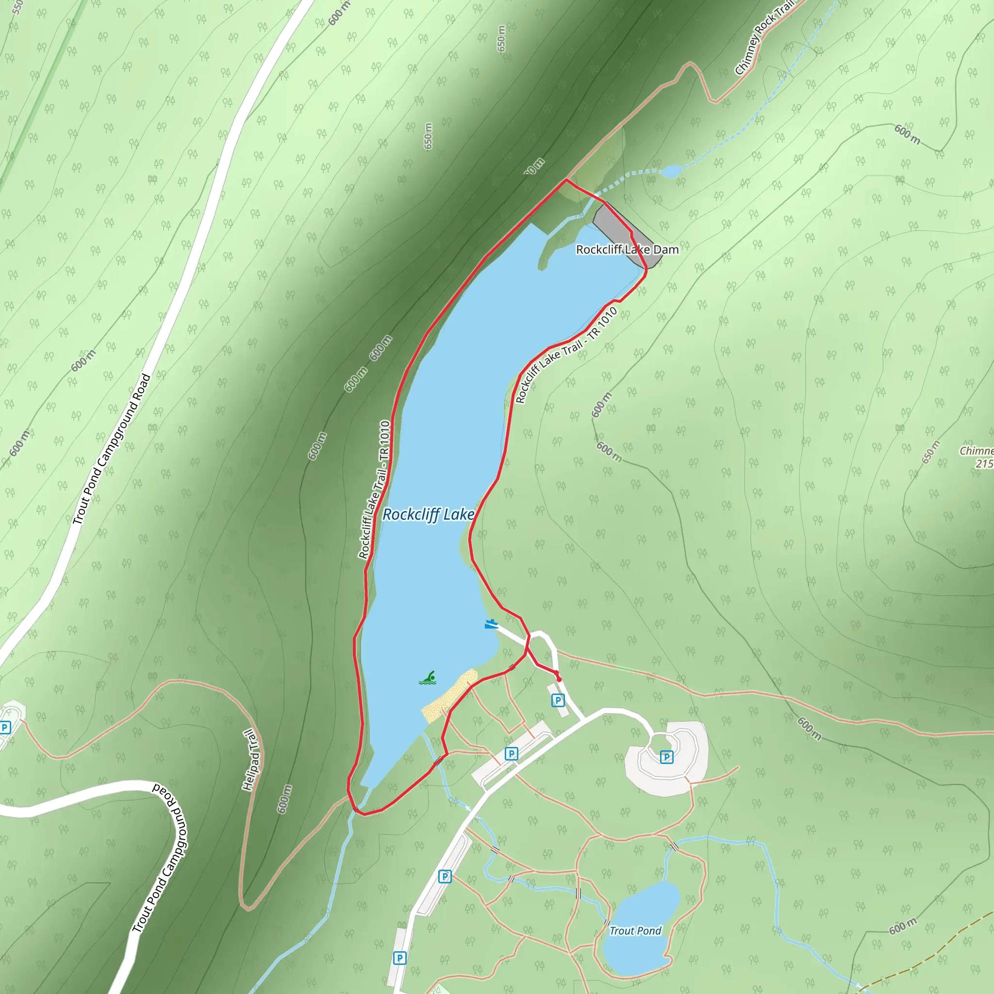 Rockcliff Lake Trail mobile static map