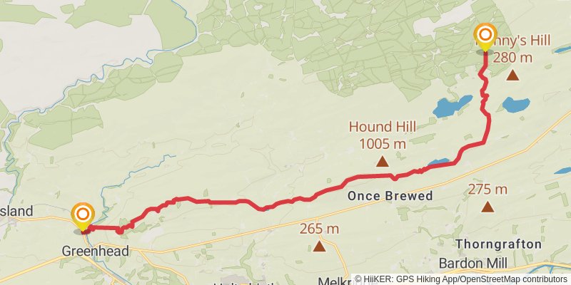 Carlisle to Cat and Fiddle Walk stage 3 Map