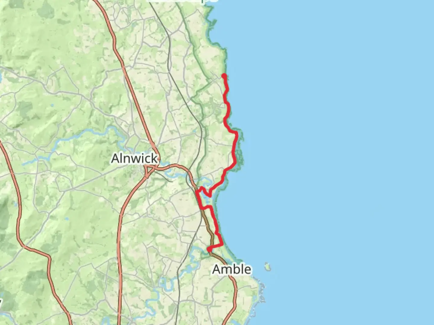 An image depicting the trail Craster to Warkworth Walk and its surrounding area.