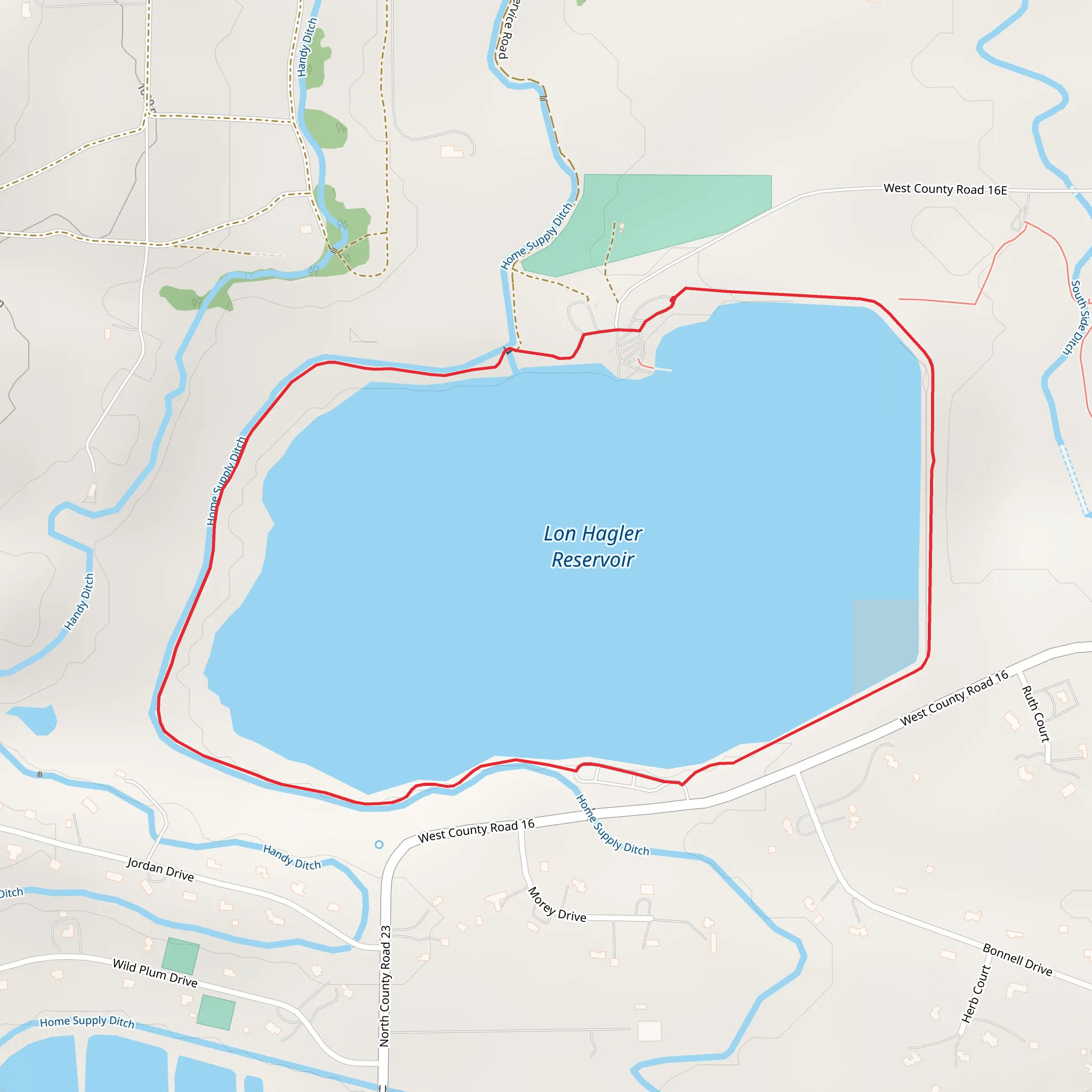 Lon Hagler Reservoir Loop mobile static map