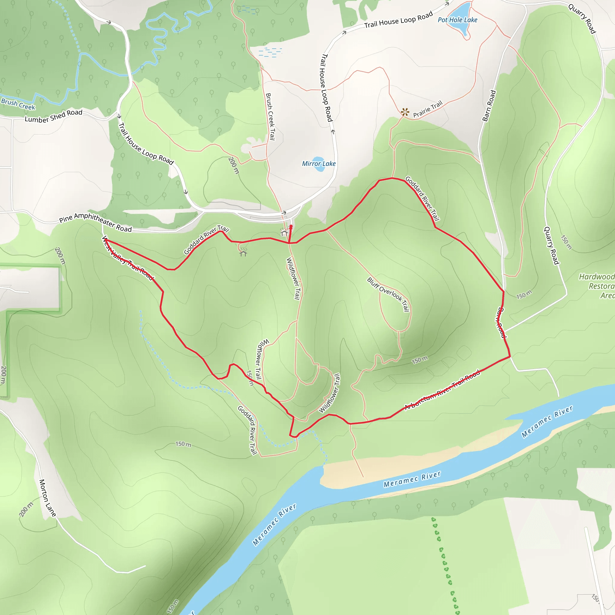 Goddard River Loop Trail mobile static map