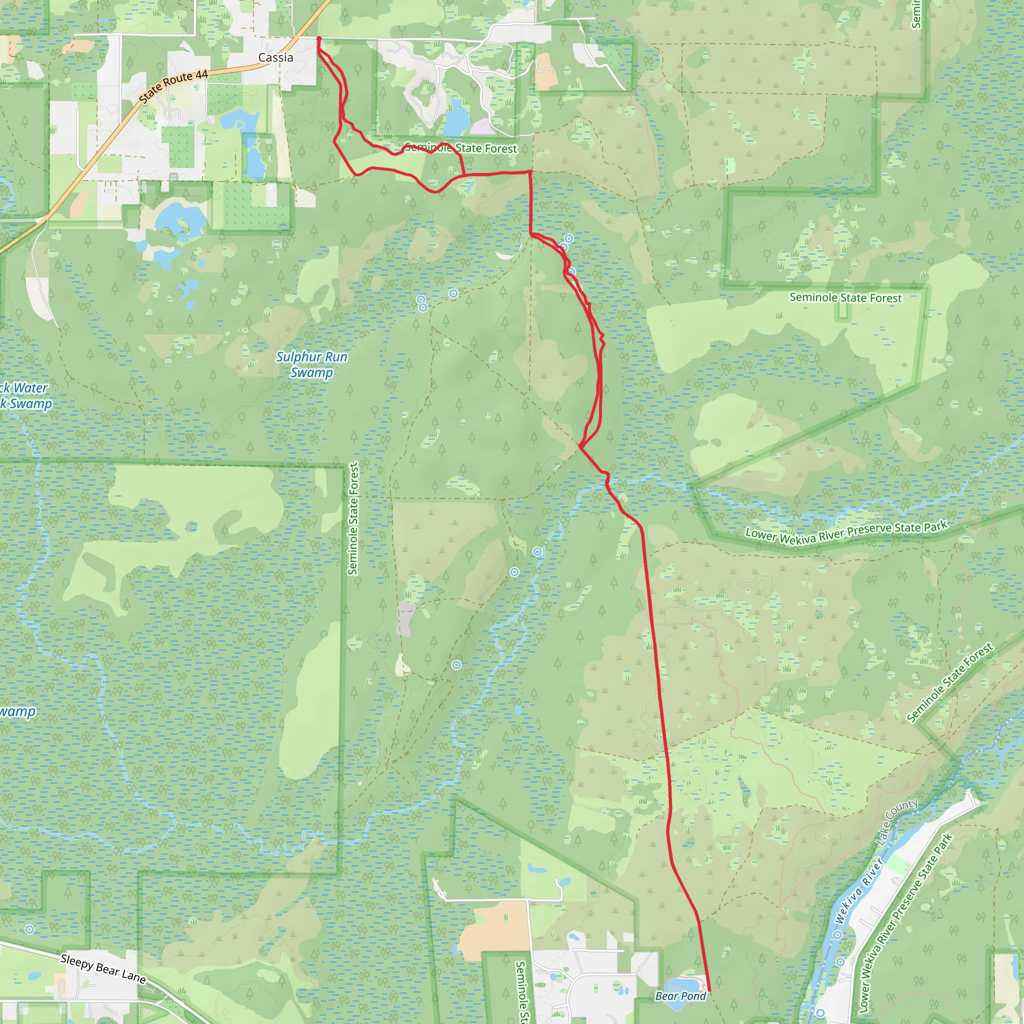 Atula Road - Florida Loop Trail mobile static map