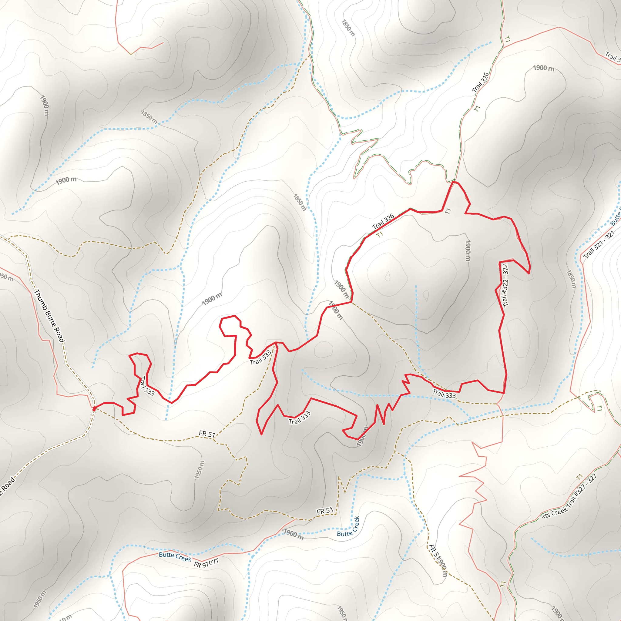 Trail 332 and 333 Loop mobile static map